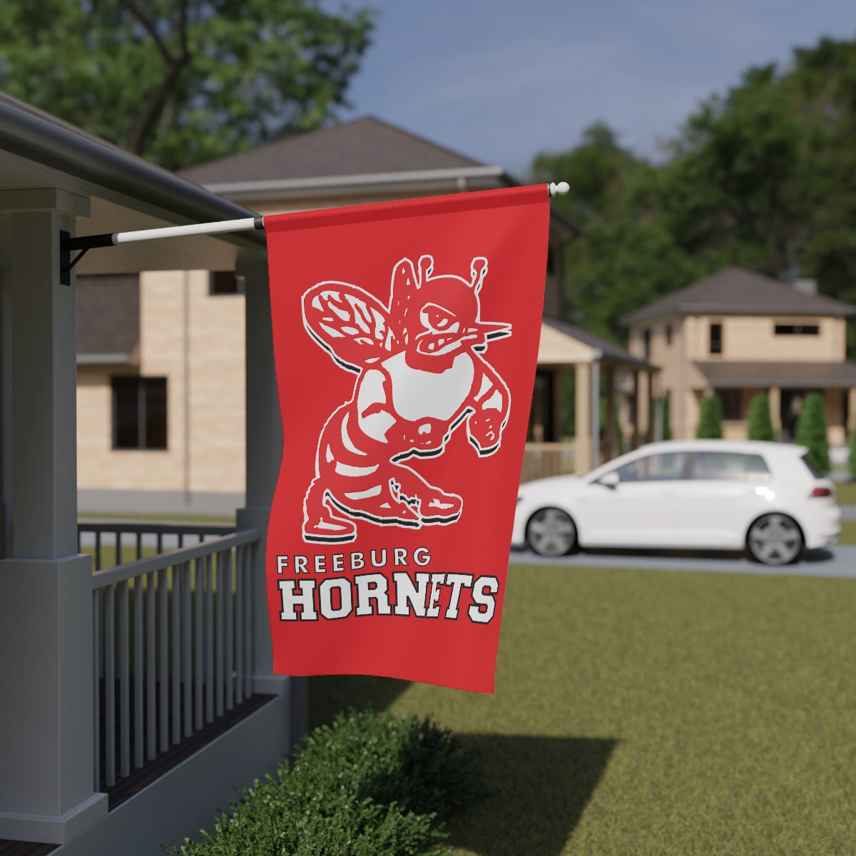 Red Freeburg Hornets House Banner