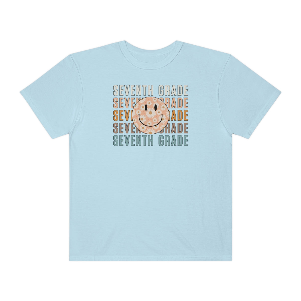 7th Grade Smiley Face Warm Colors Unisex Garment-Dyed PREMIUM T-shirt