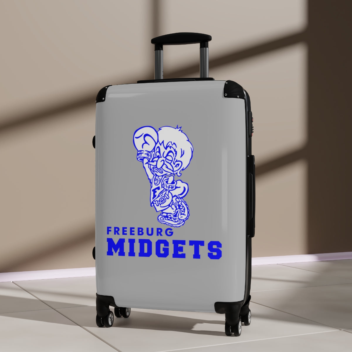 Freeburg Midgets Suitcases - Gray Front/ Black Back