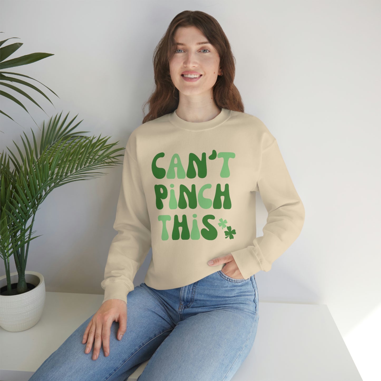 St. Patrick's Day "Can't Pinch This"  Design Unisex Heavy Blend Crewneck Sweatshirt