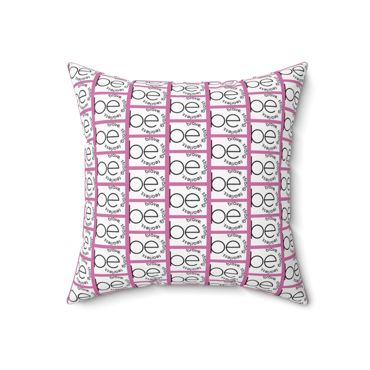 Pink BE ORIGINAL Pattern Spun Polyester Square Pillow