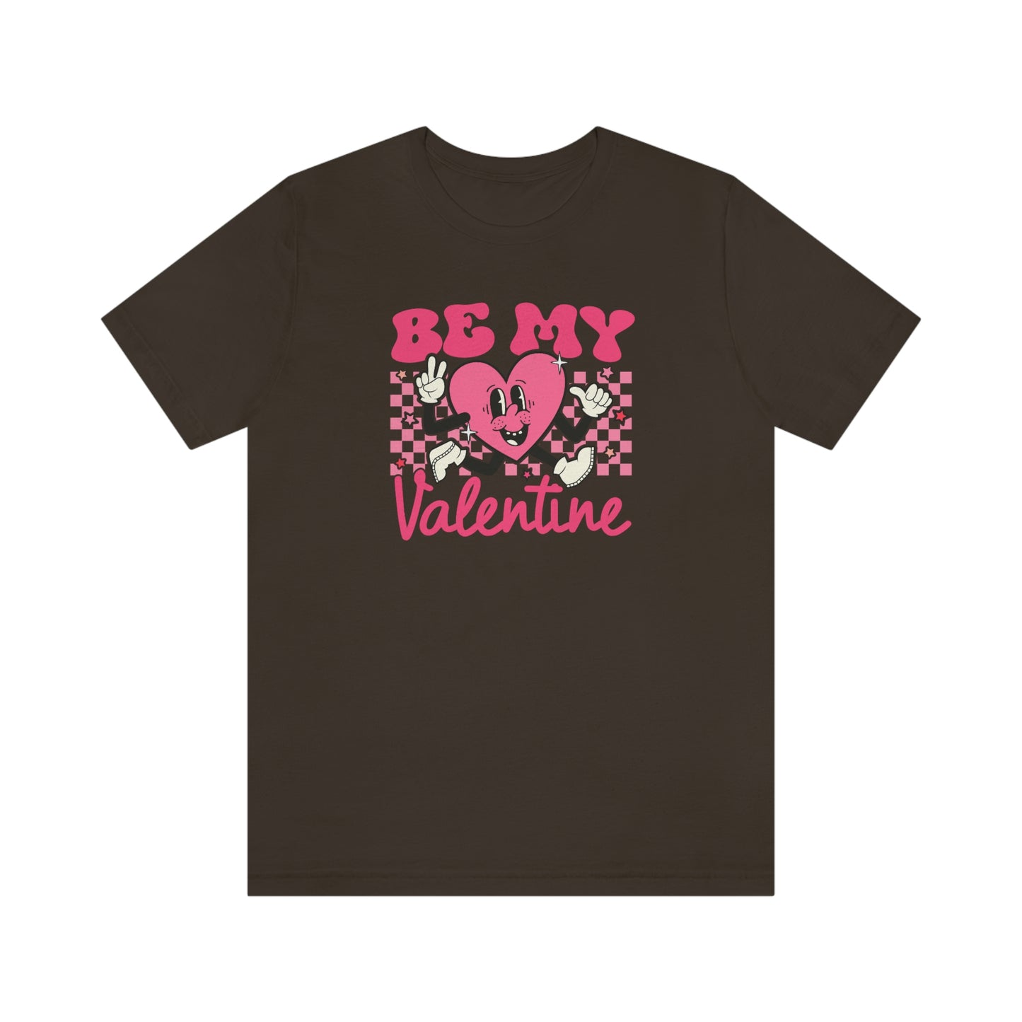 "Be My Valentine Checkerboard"  Unisex Jersey Short Sleeve Tee