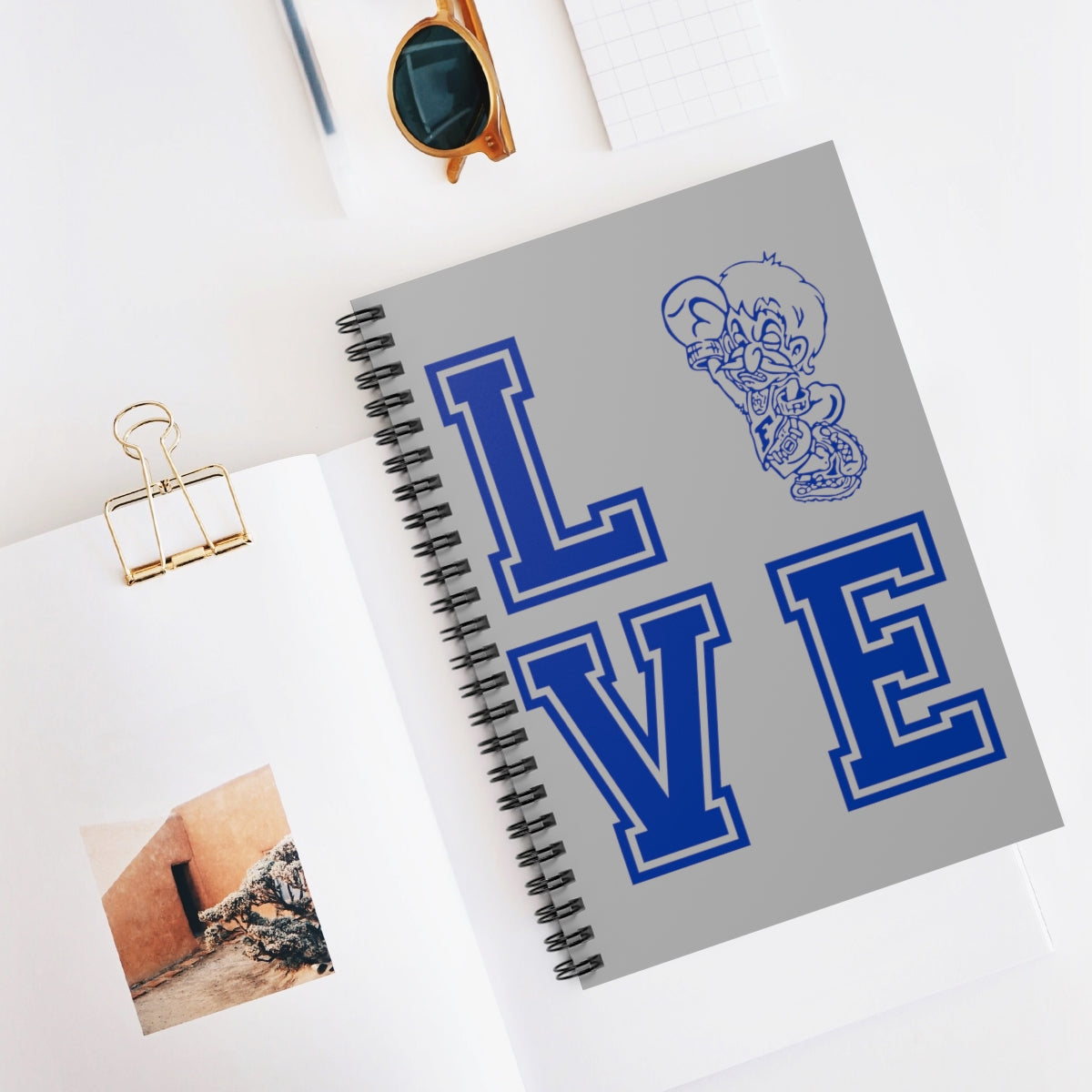 Gray Midget Love Spiral Notebook - Ruled Line