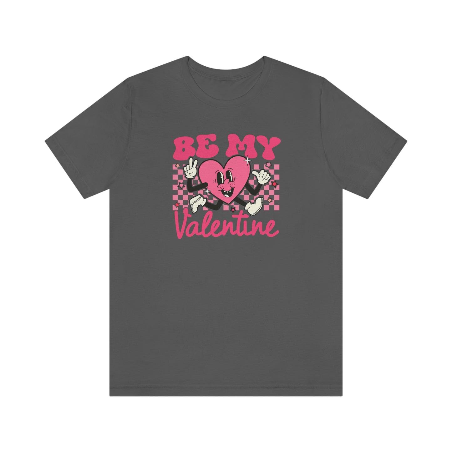 "Be My Valentine Checkerboard"  Unisex Jersey Short Sleeve Tee