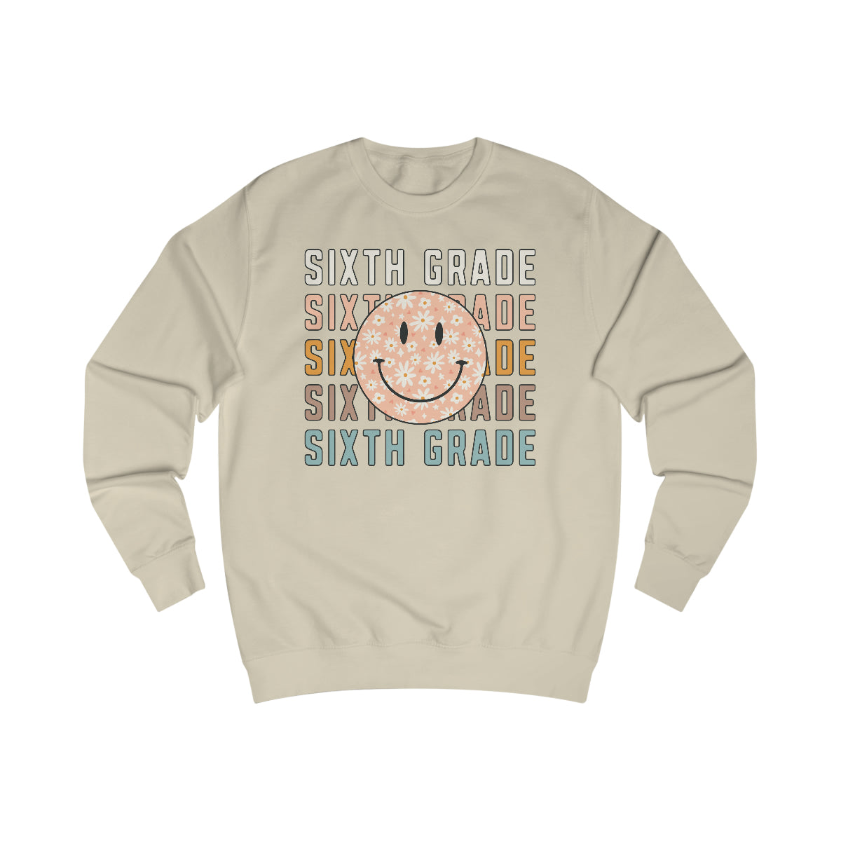 6th Grade Warm Colors Smiley Face Unisex Heavy Blend™ Crewneck Sweatshirt