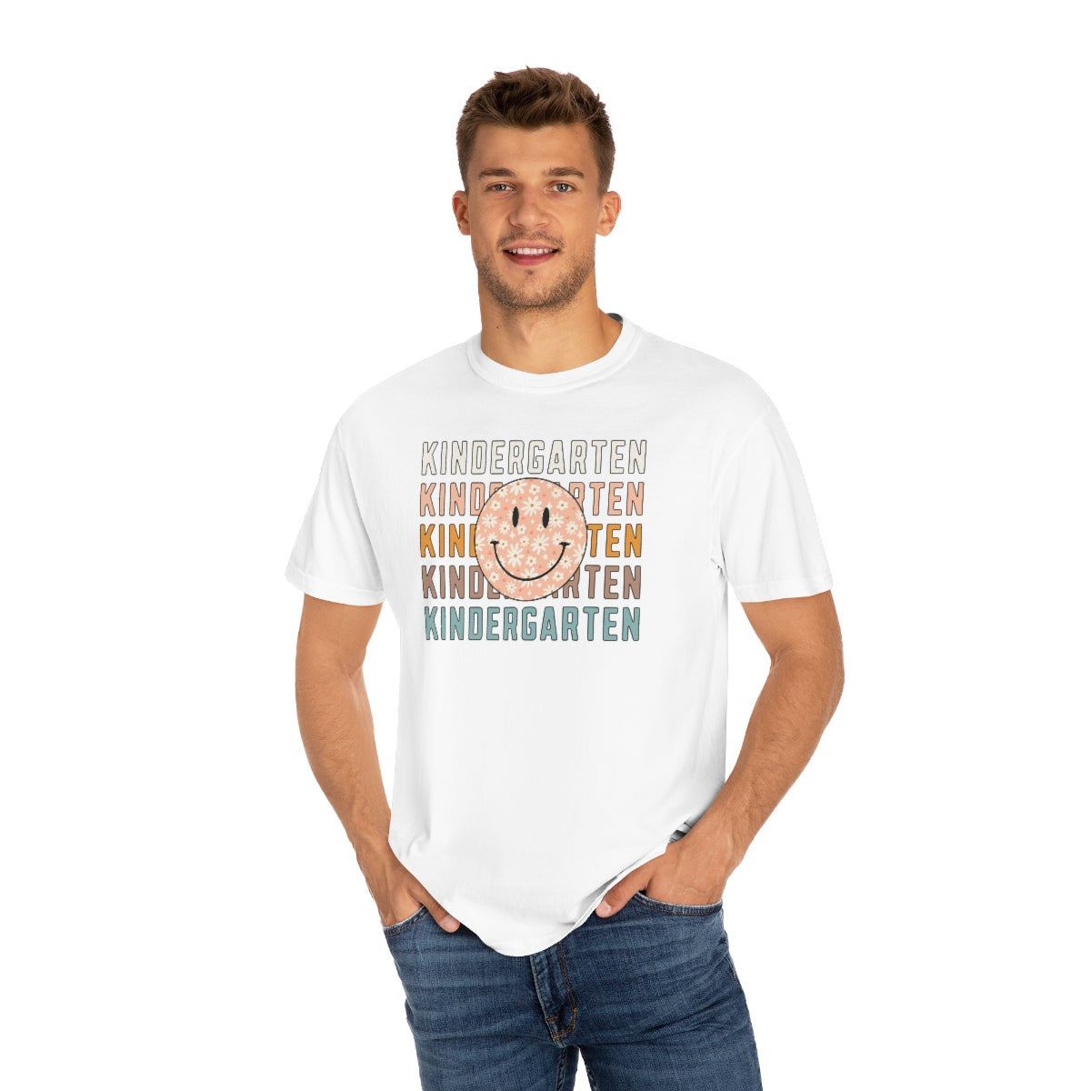 Kindergarten Smiley Face Warm Colors Unisex Garment-Dyed PREMIUM T-shirt