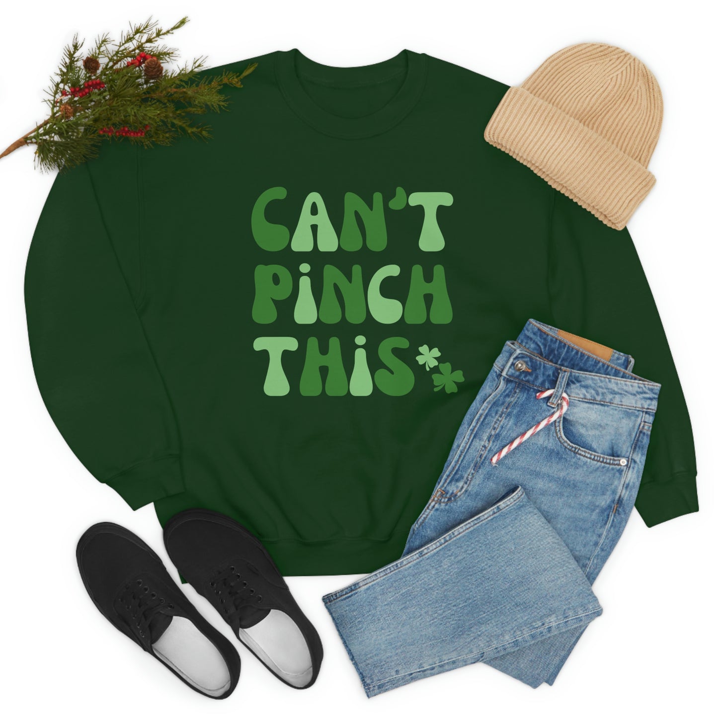 St. Patrick's Day "Can't Pinch This"  Design Unisex Heavy Blend Crewneck Sweatshirt