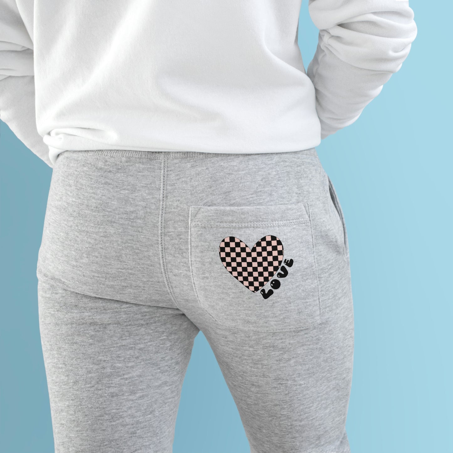 Heart Pattern Premium Fleece Joggers