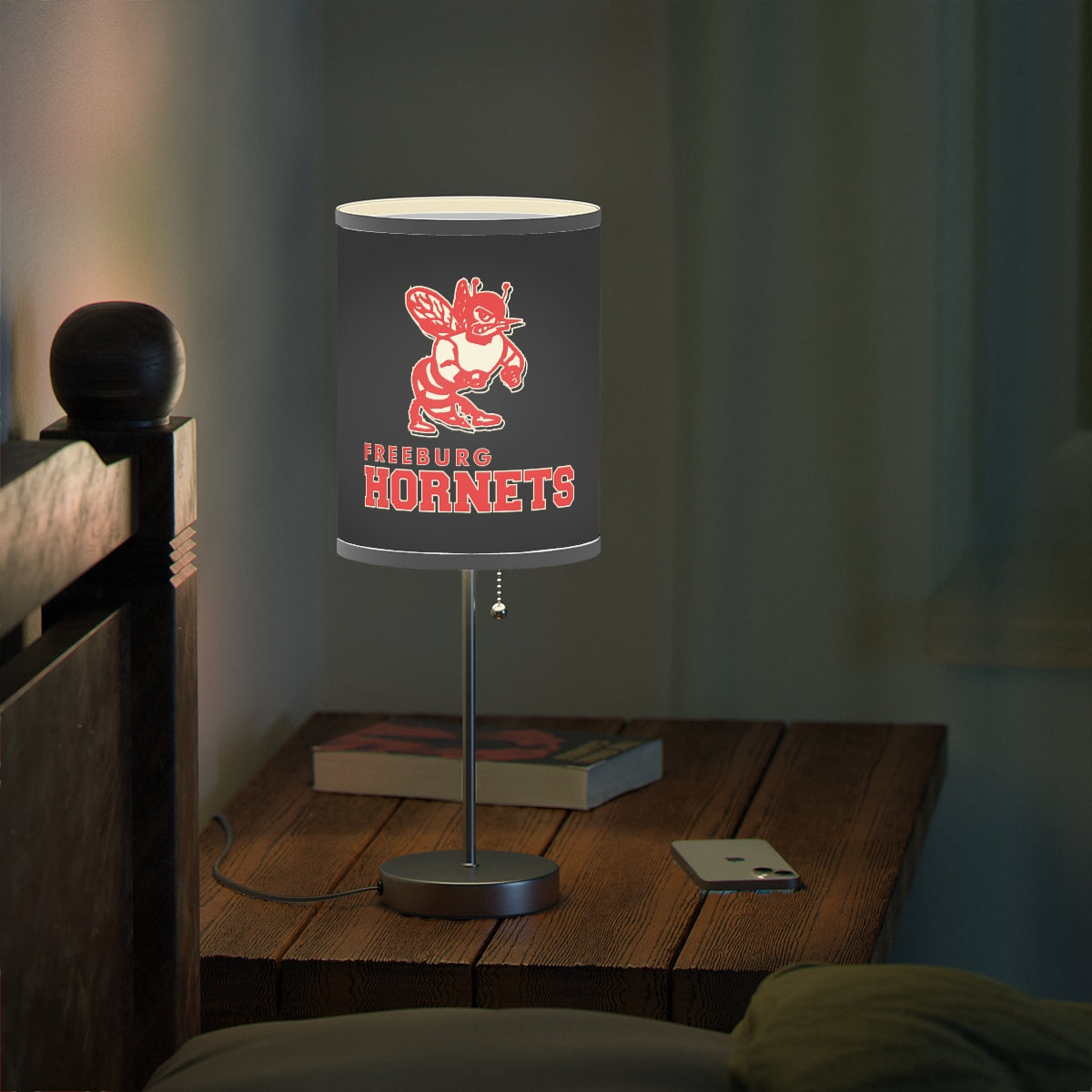 Black Freeburg Hornet Lamp on a Stand, US|CA plug