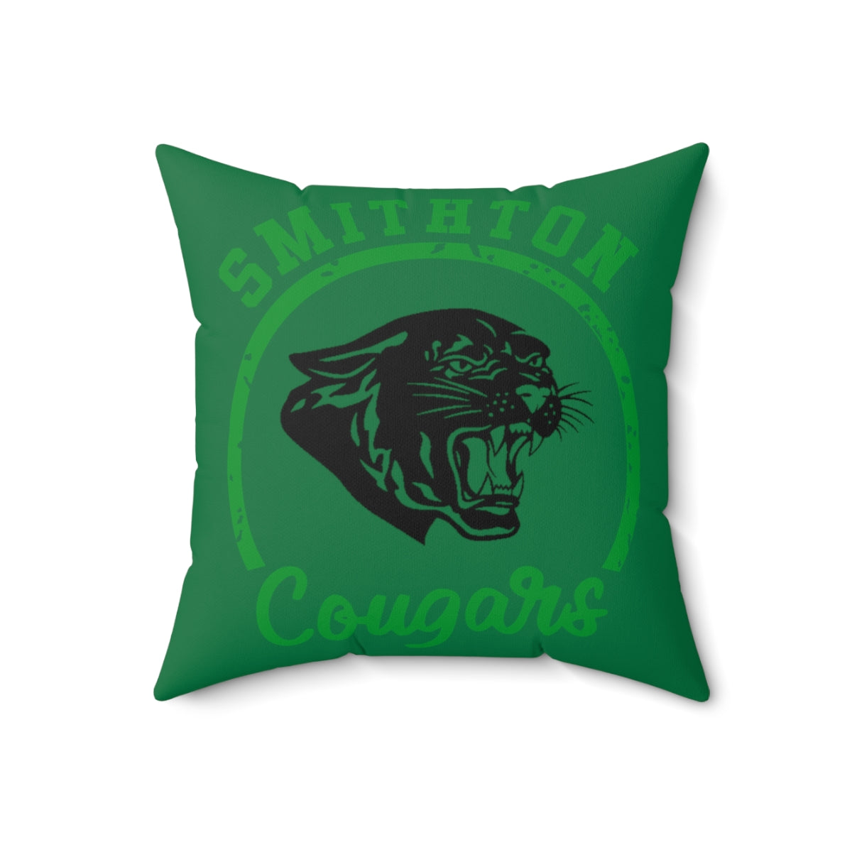 Green Smithton Cougars Spun Polyester Square Pillow