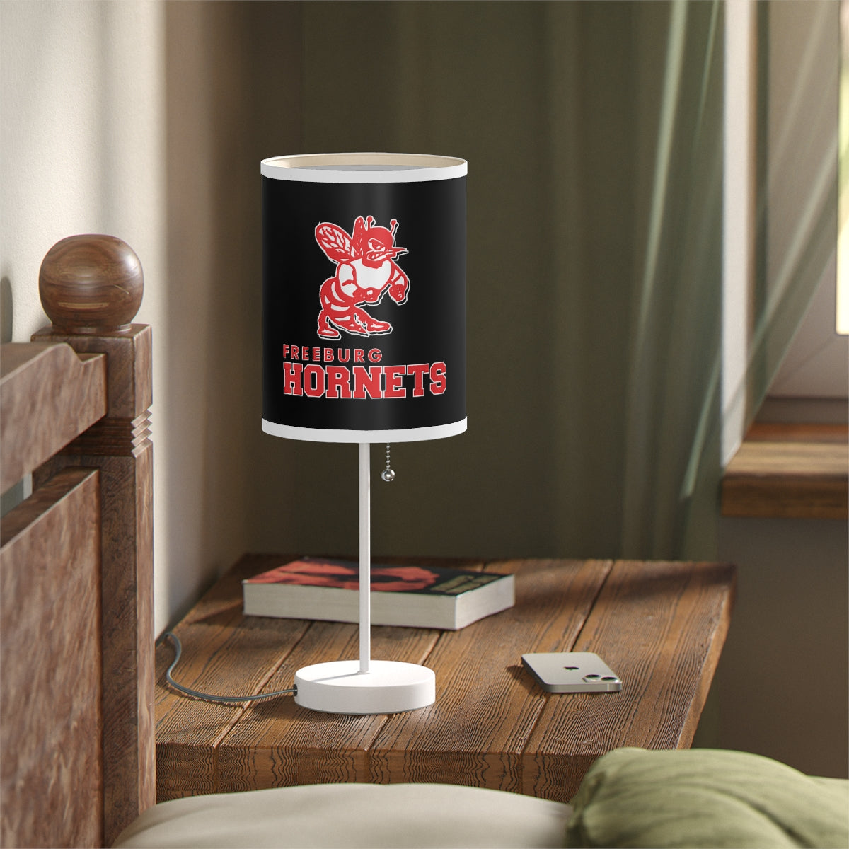 Black Freeburg Hornet Lamp on a Stand, US|CA plug