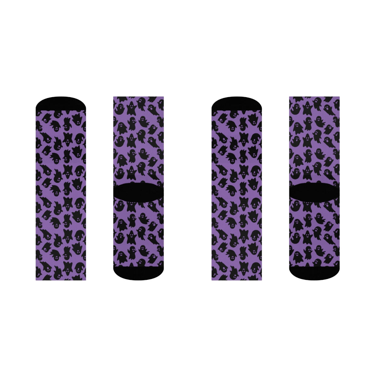 Purple Ghost Pattern Crew Socks