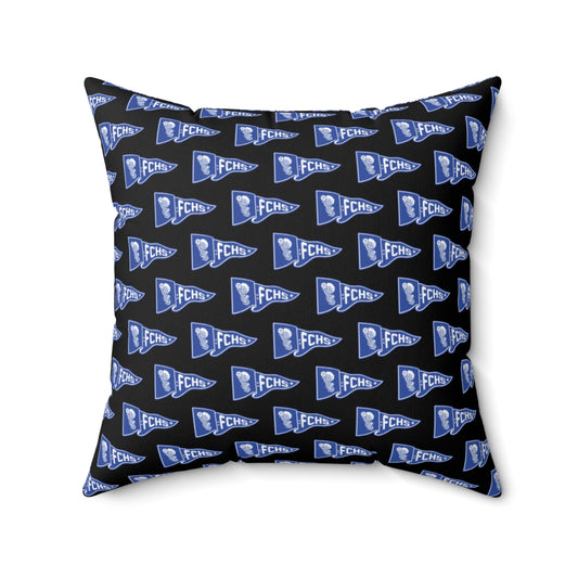 Black Freeburg Midgets Pennant Pattern Spun Polyester Square Pillow