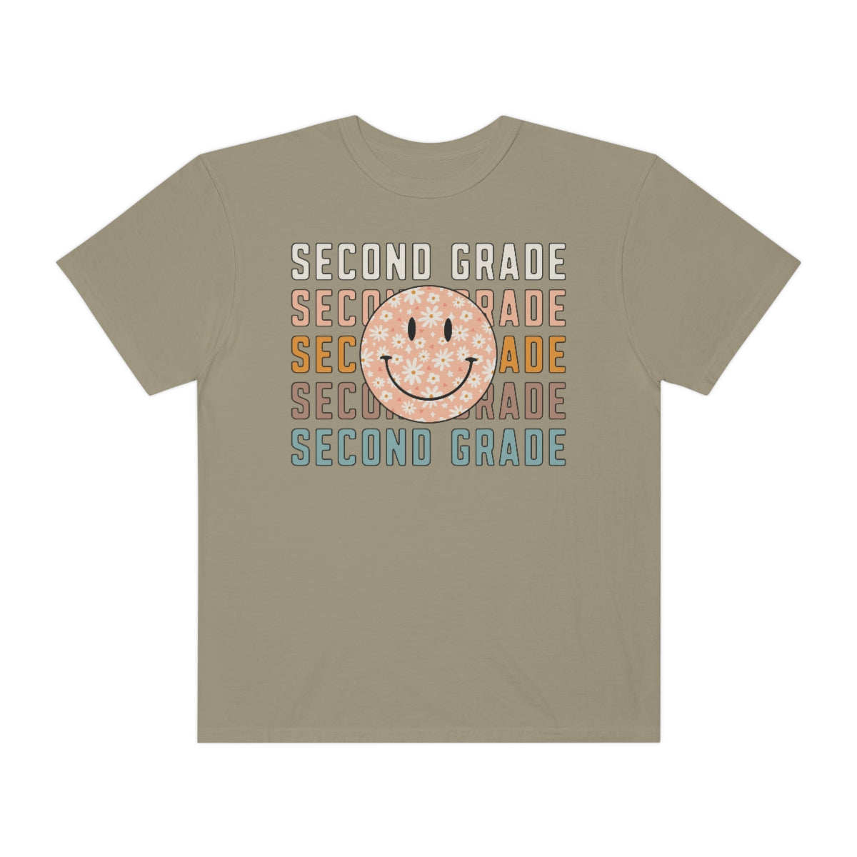 2nd Grade Smiley Face Warm Colors Unisex Garment-Dyed PREMIUM T-shirt