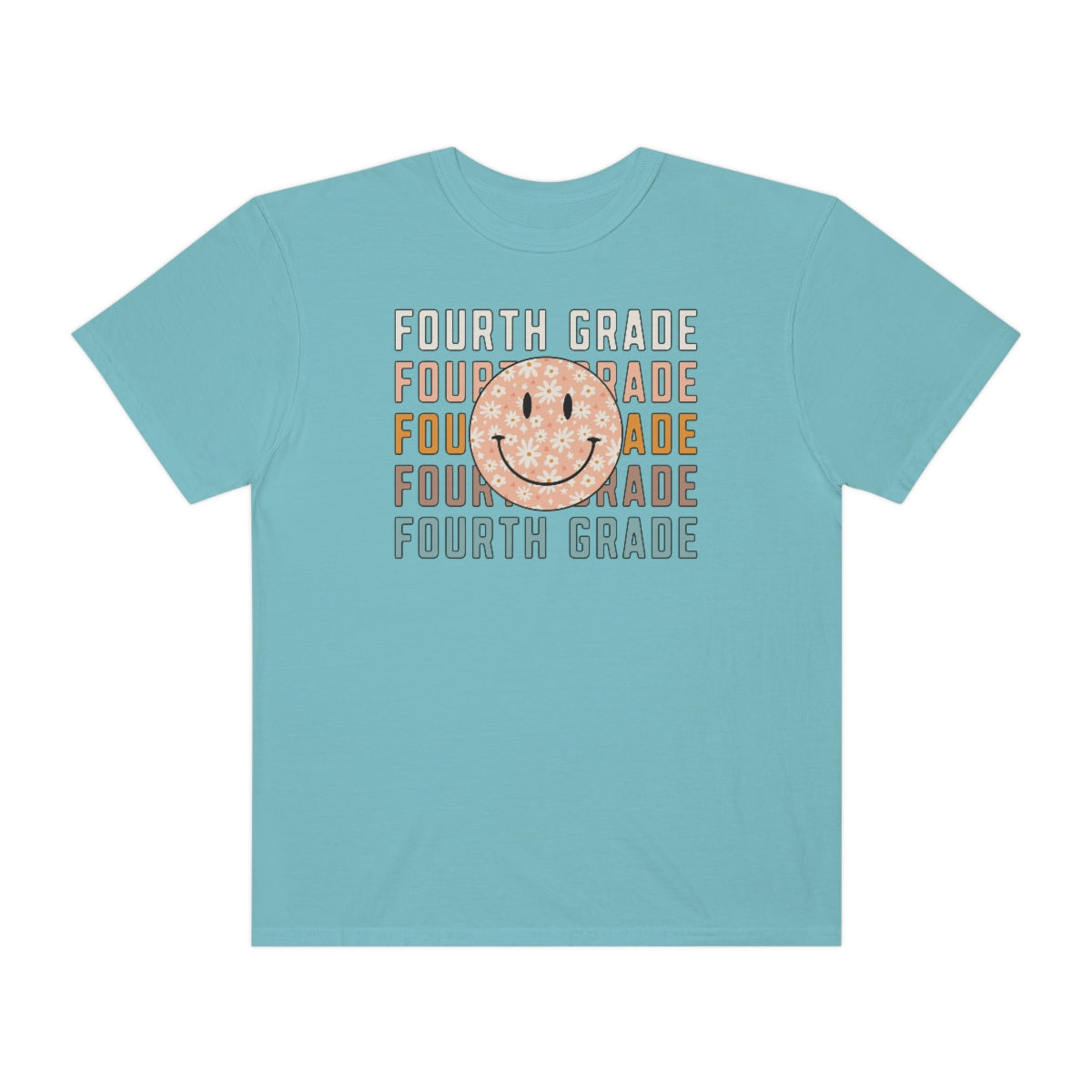 4th Grade Smiley Face Warm Colors Unisex Garment-Dyed PREMIUM T-shirt