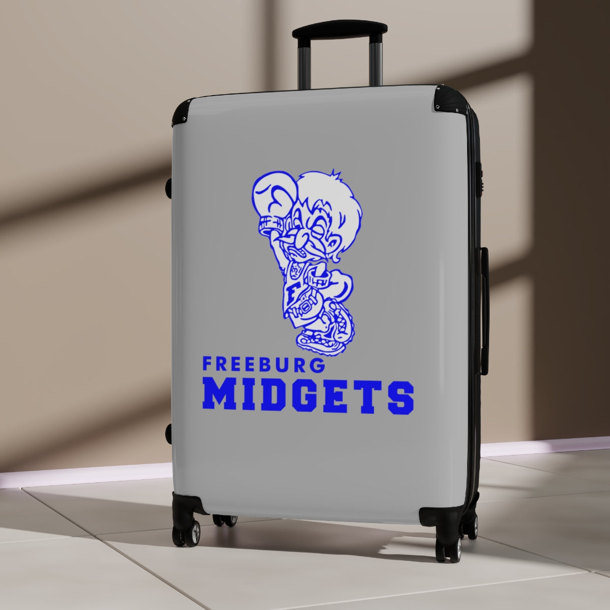 Freeburg Midgets Suitcases - Gray Front/ Black Back