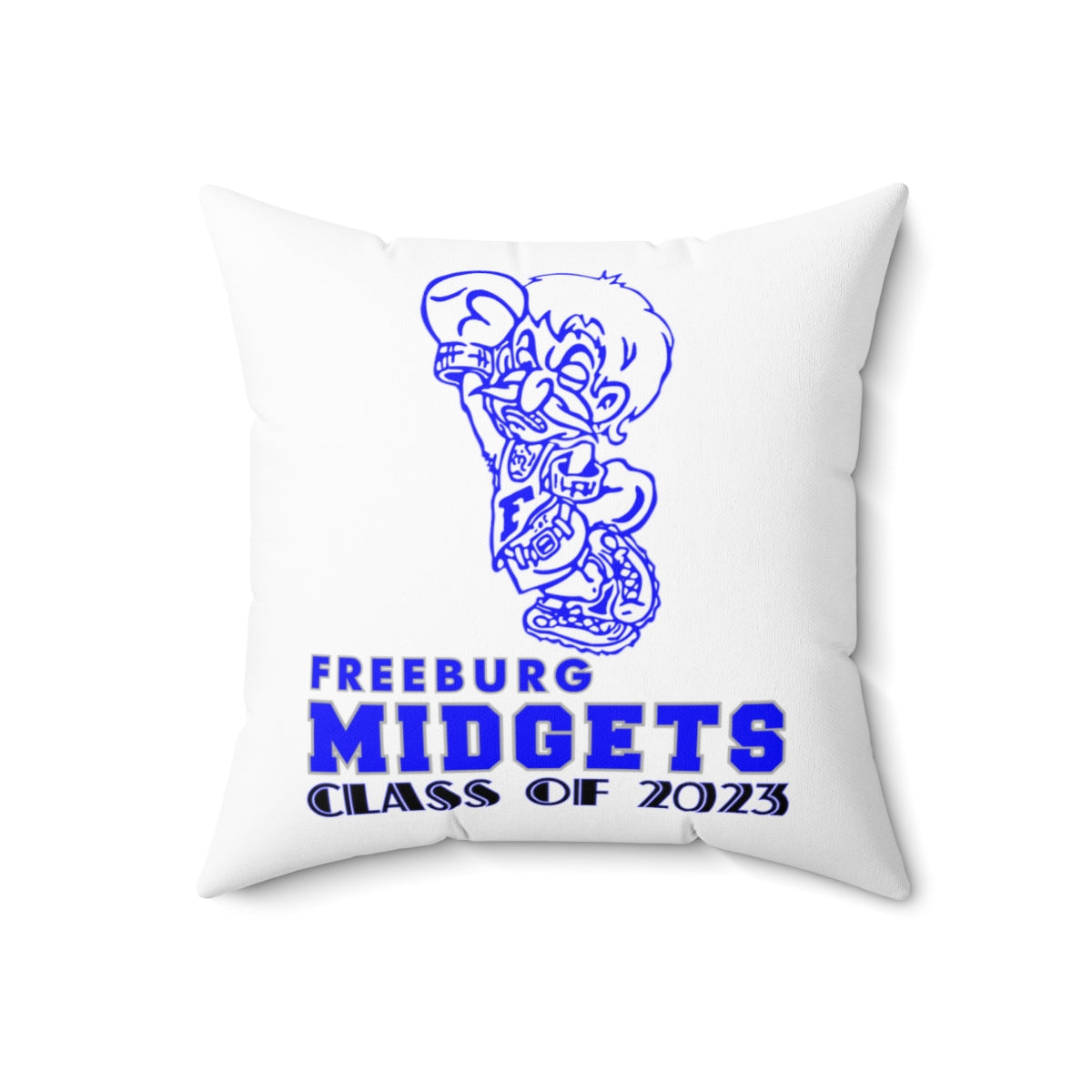 White Freeburg Midgets Class of 2023 Spun Polyester Square Pillow