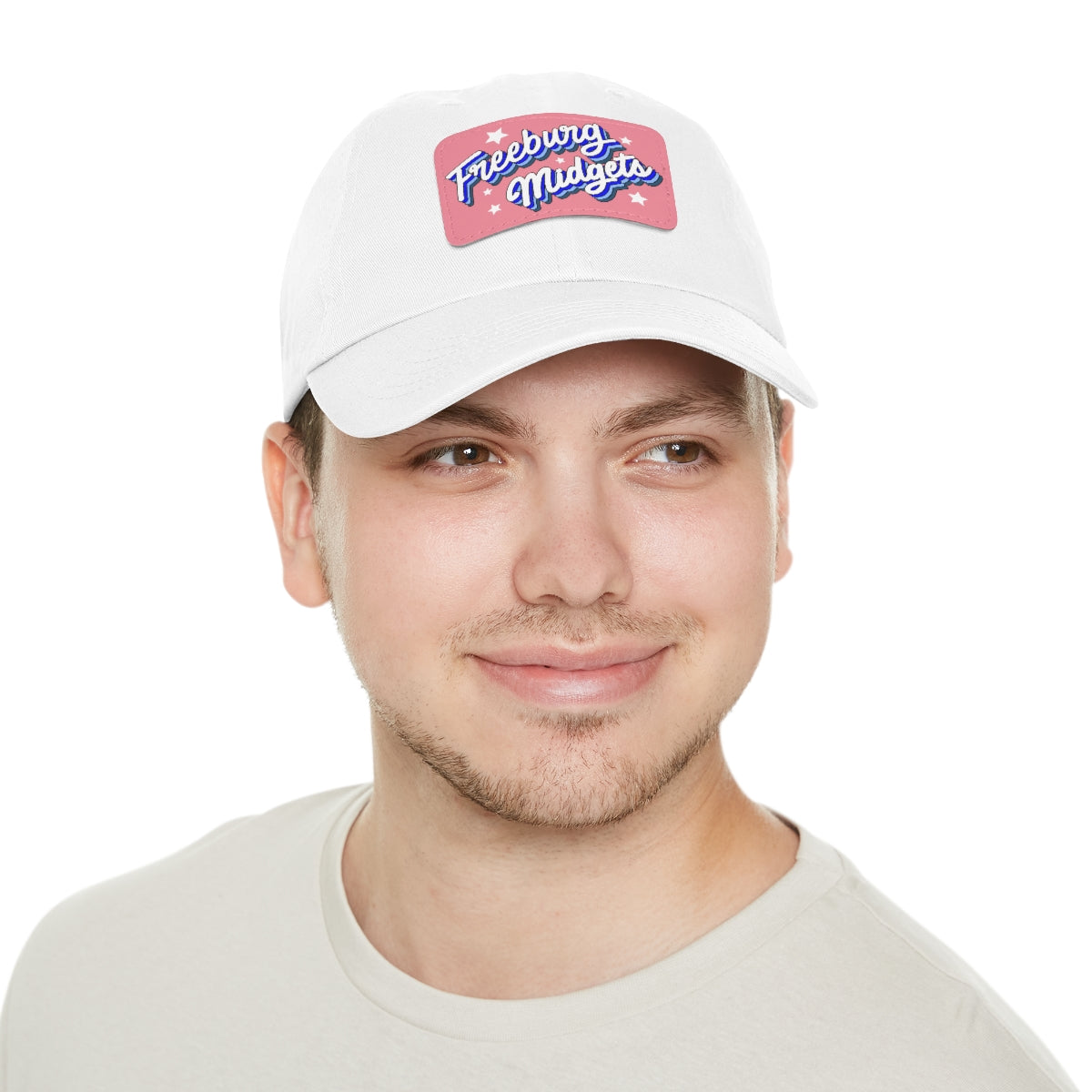 Freeburg Midget Cursive Dad Hat with Leather Patch