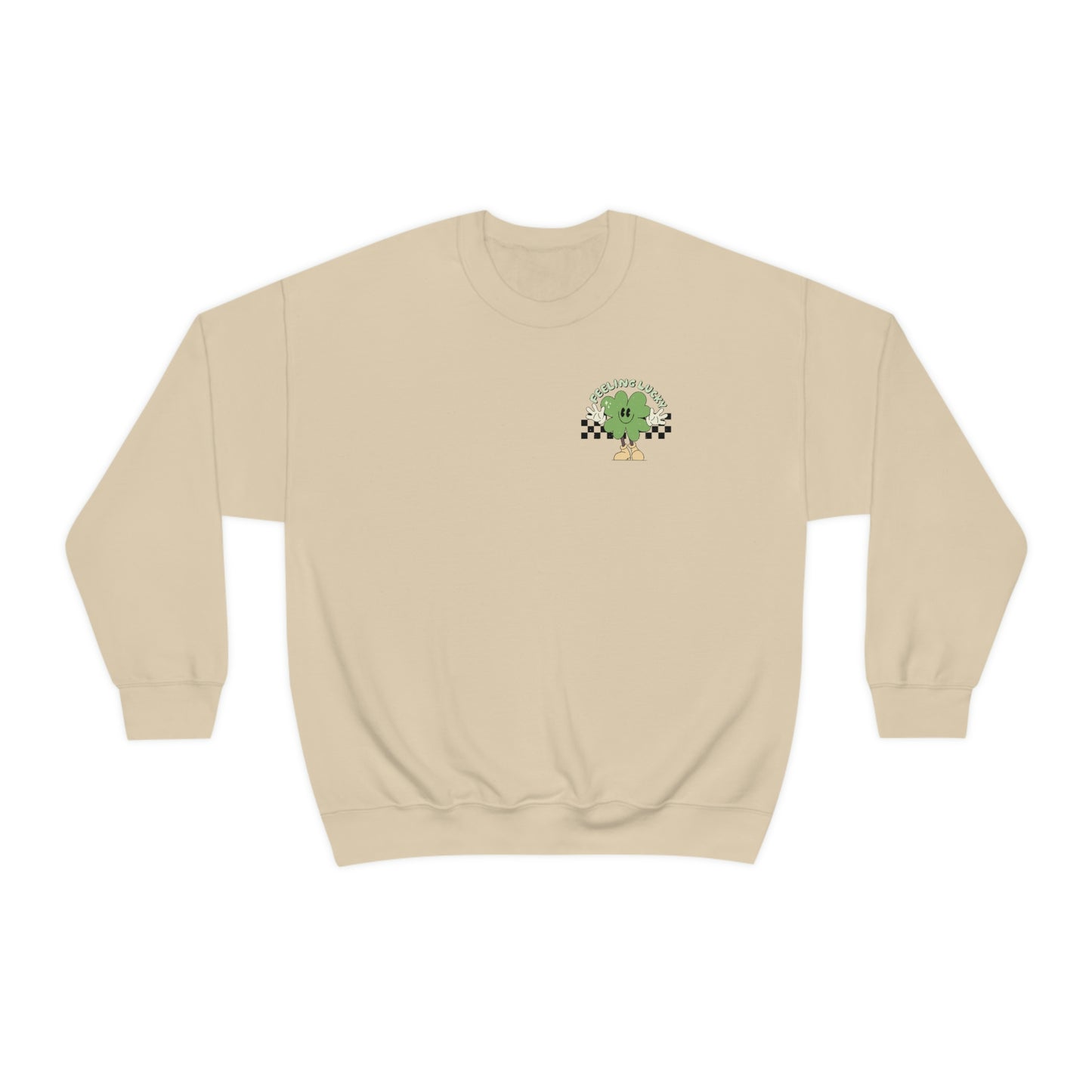 St. Patrick's Day "Feeling Lucky Shamrock" Front and Back Design Unisex Heavy Blend Crewneck Sweatshirt