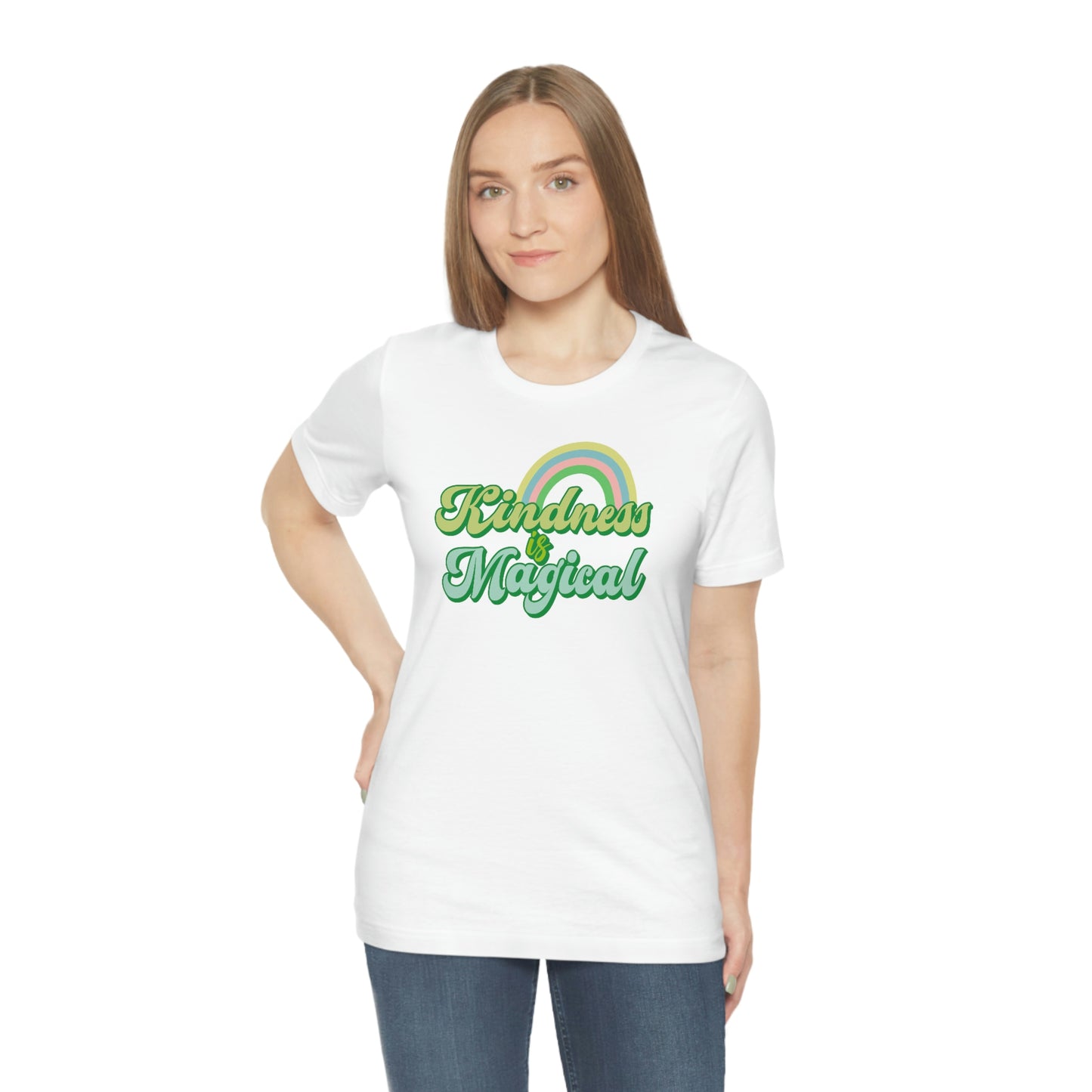 St. Patrick's Day "Kindness is Magical" - Front Side Only Unisex Jersey Short Sleeve Tee