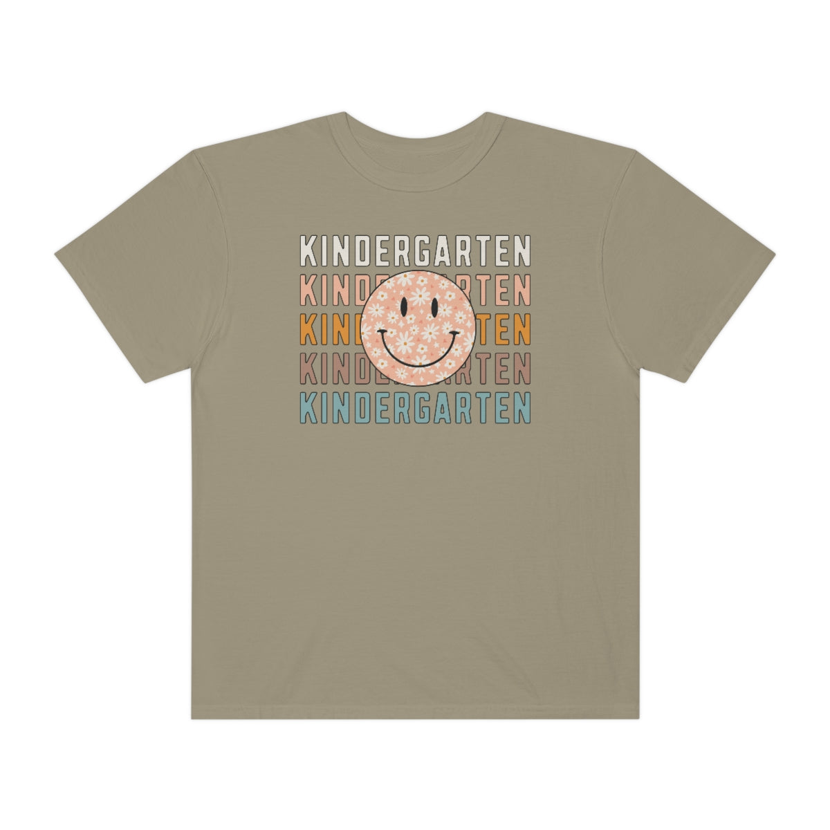 Kindergarten Smiley Face Warm Colors Unisex Garment-Dyed PREMIUM T-shirt