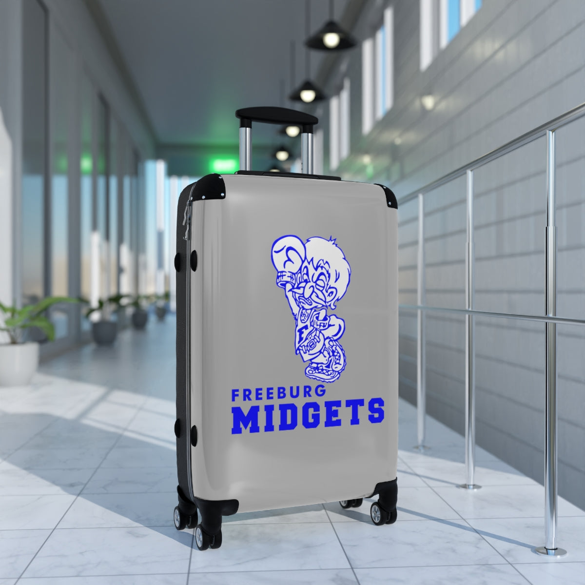 Freeburg Midgets Suitcases - Gray Front/ Black Back