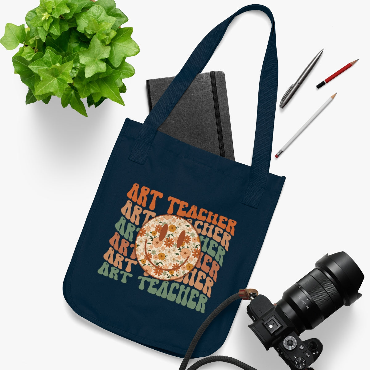 Art Teacher Multi-Colored Organic Canvas Tote Bag