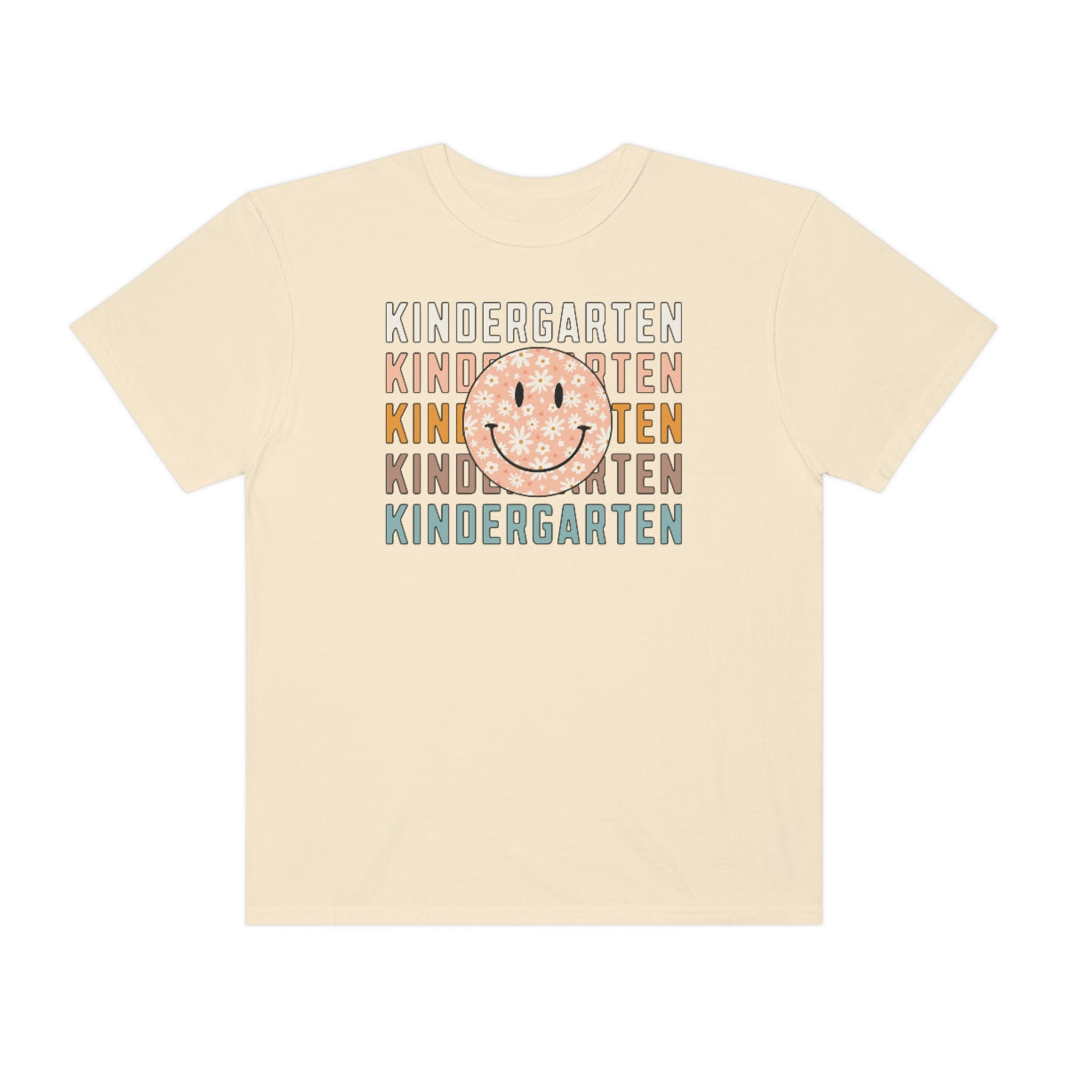 Kindergarten Smiley Face Warm Colors Unisex Garment-Dyed PREMIUM T-shirt