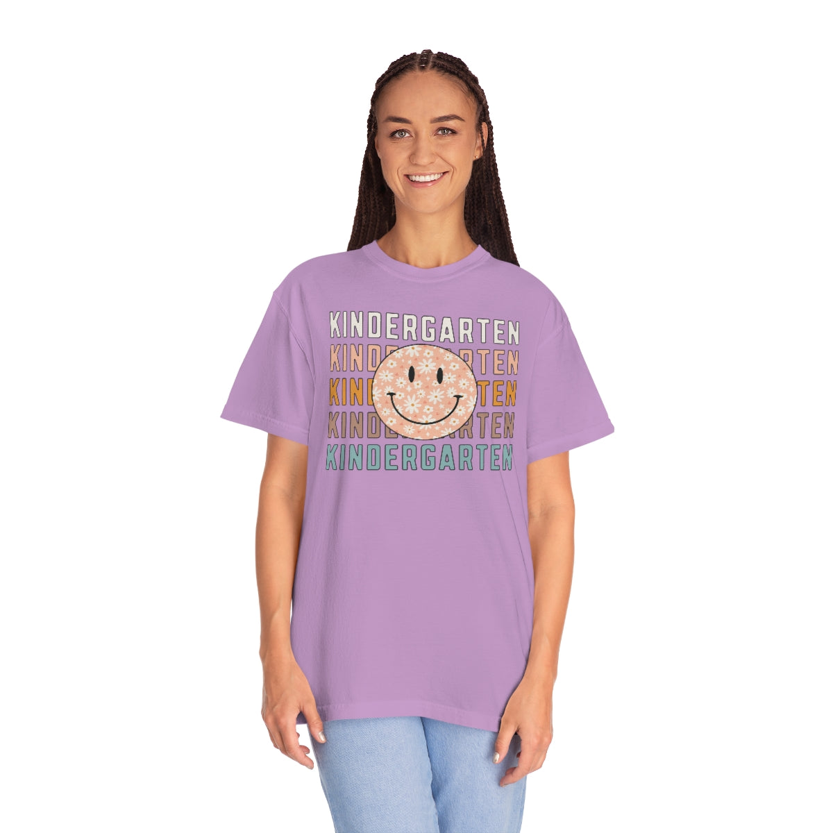 Kindergarten Smiley Face Warm Colors Unisex Garment-Dyed PREMIUM T-shirt