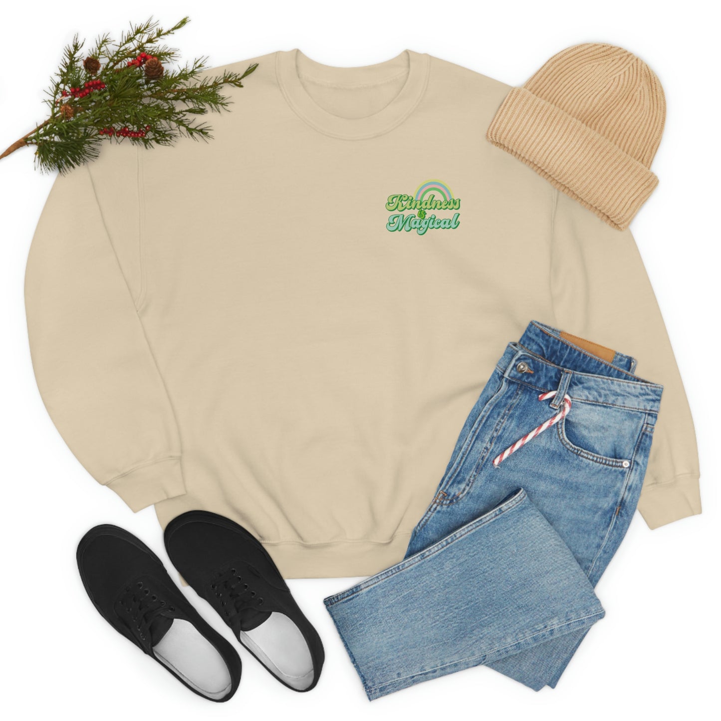 St. Patrick's Day "Kindness is Magical" Front and Back Design Unisex Heavy Blend Crewneck Sweatshirt