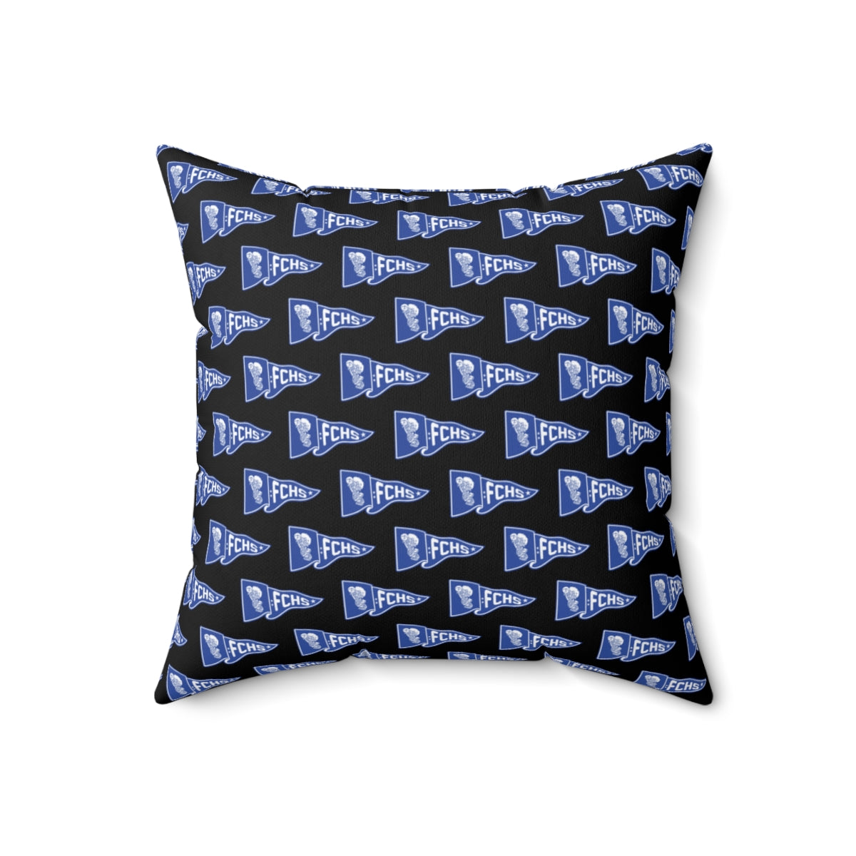 Black Freeburg Midgets Pennant Pattern Spun Polyester Square Pillow