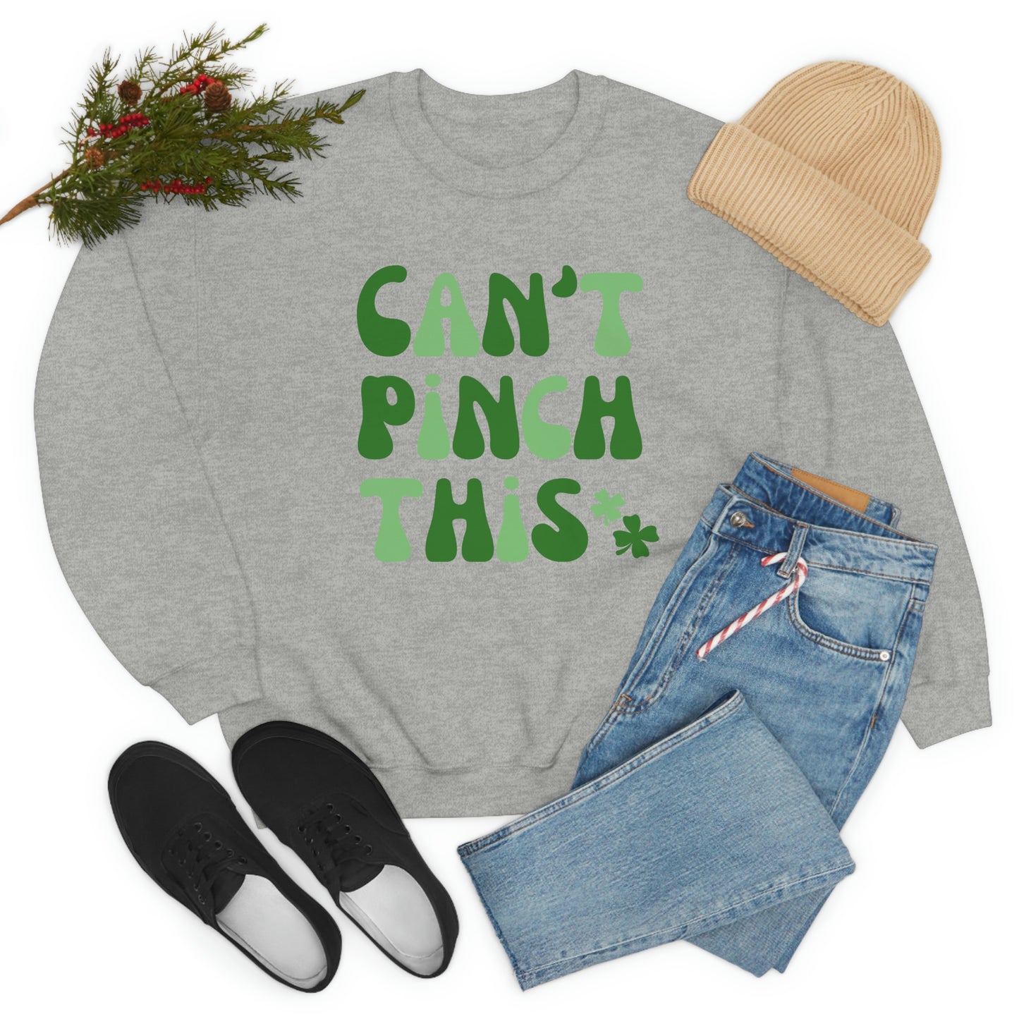 St. Patrick's Day "Can't Pinch This"  Design Unisex Heavy Blend Crewneck Sweatshirt