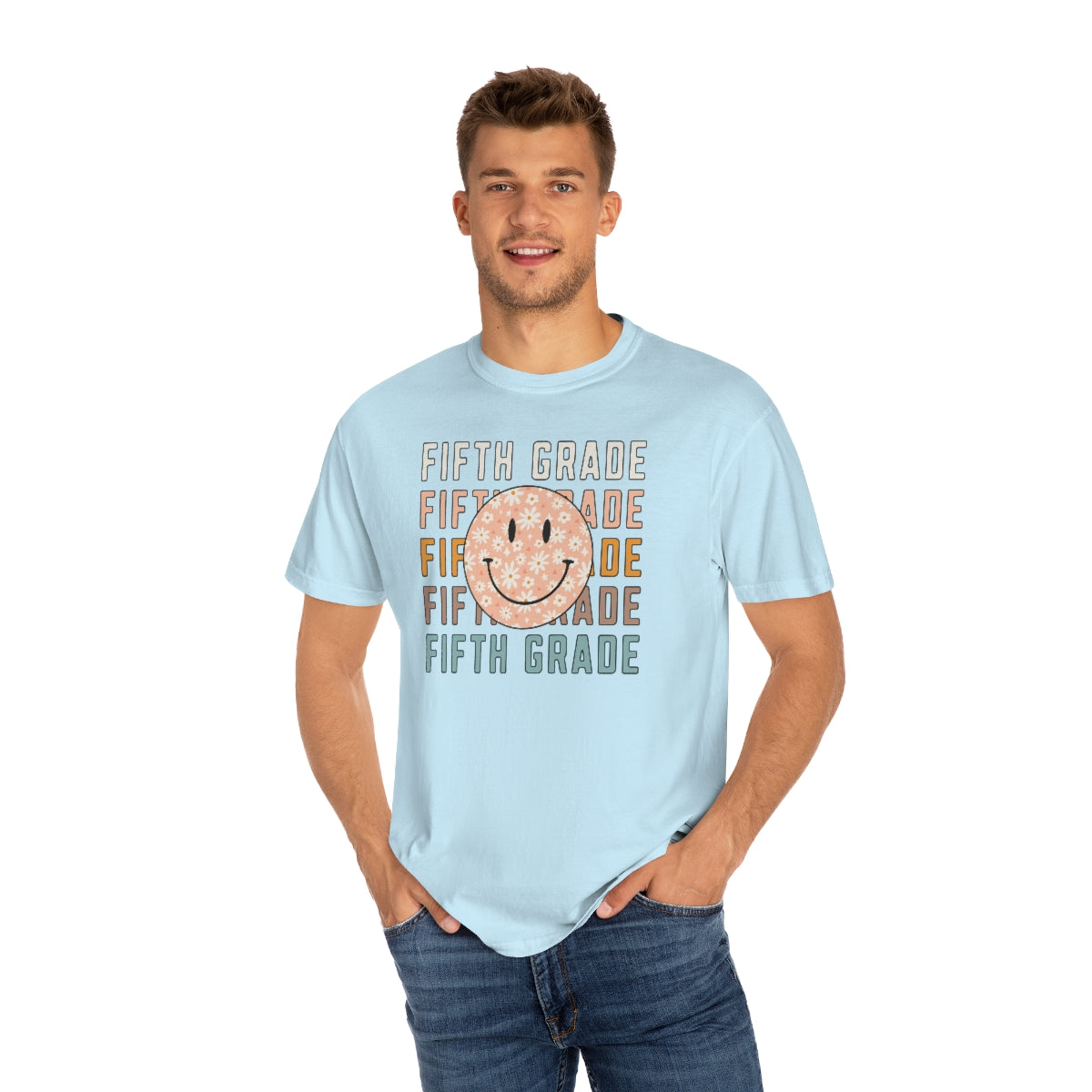 5th Grade Smiley Face Warm Colors Unisex Garment-Dyed PREMIUM T-shirt