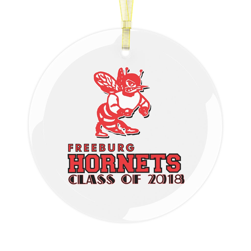 Freeburg Hornet Glass Ornament - Class of 2018