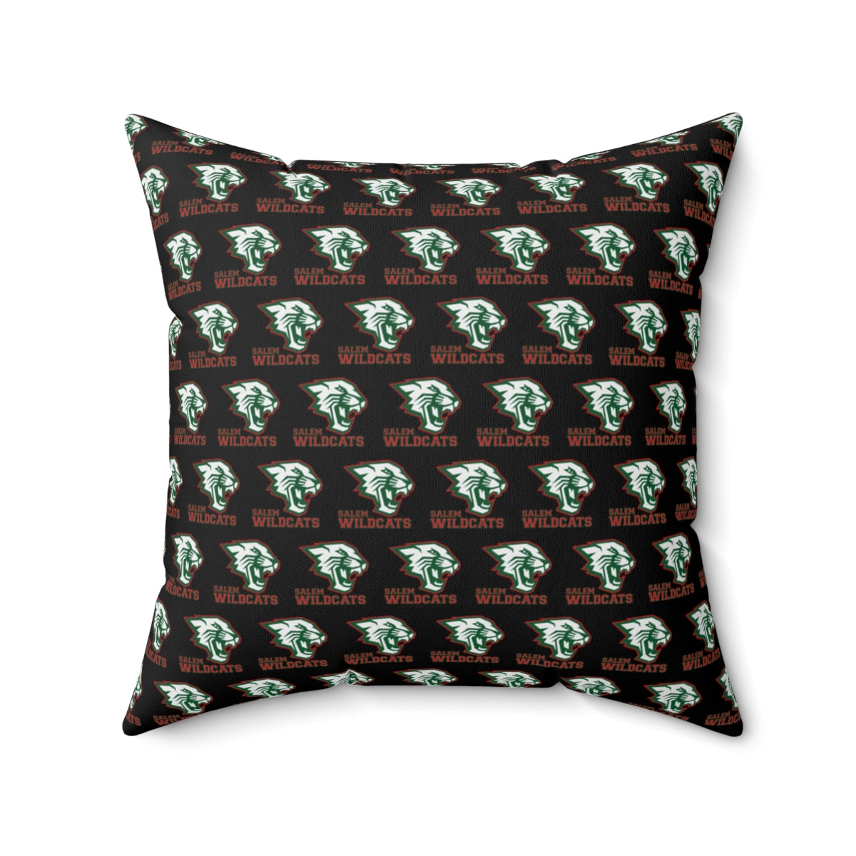 Black Salem Wildcats Spun Polyester Square Pillow