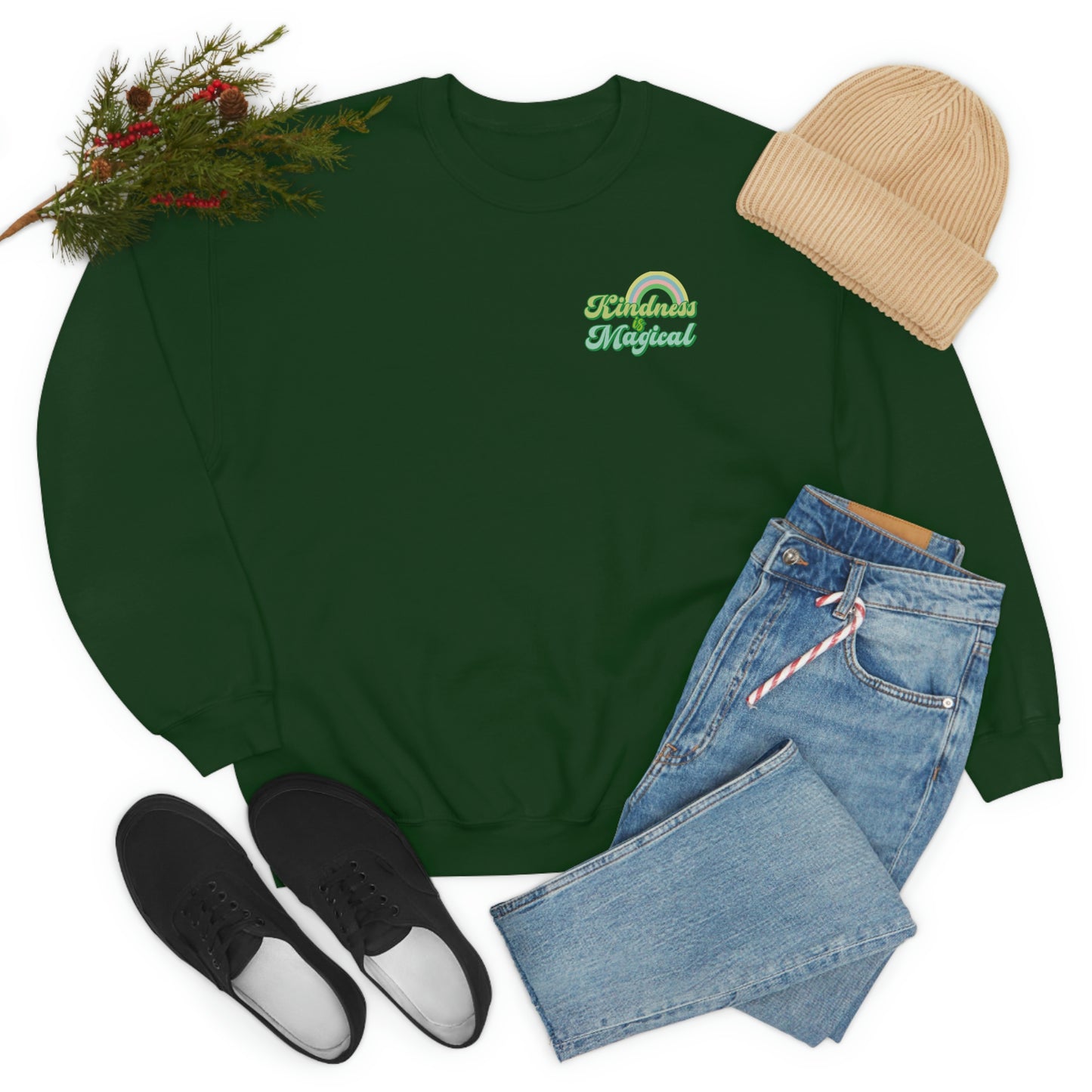 St. Patrick's Day "Kindness is Magical" Front and Back Design Unisex Heavy Blend Crewneck Sweatshirt