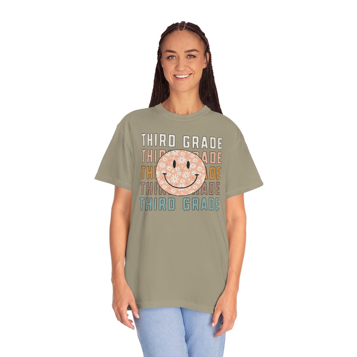 3rd Grade Smiley Face Warm Colors Unisex Garment-Dyed PREMIUM T-shirt