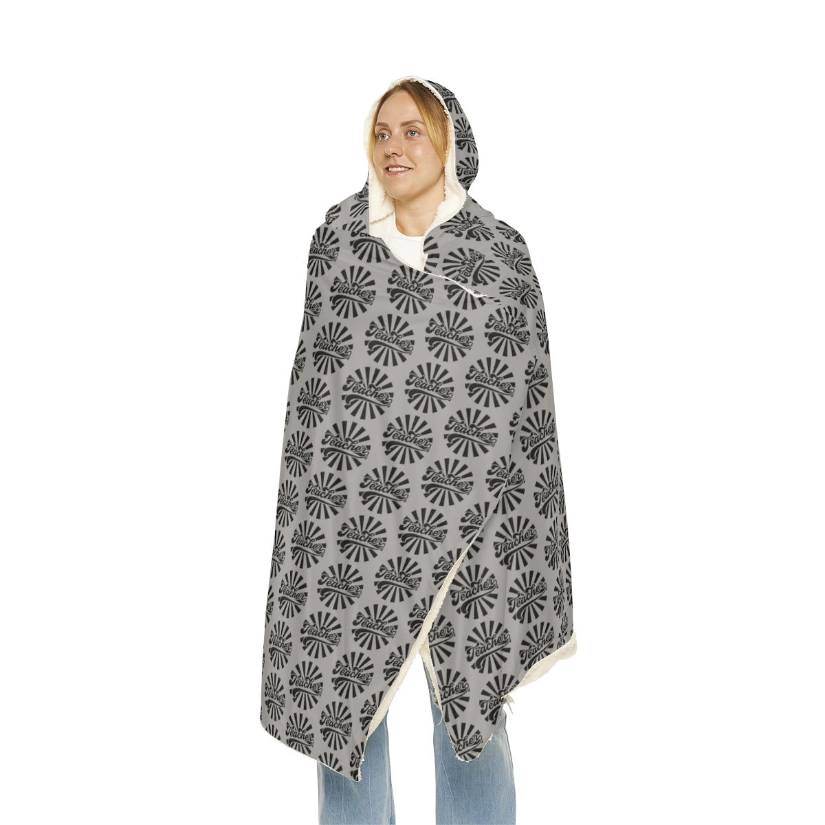 Gray  " Teacher" Snuggle Blanket