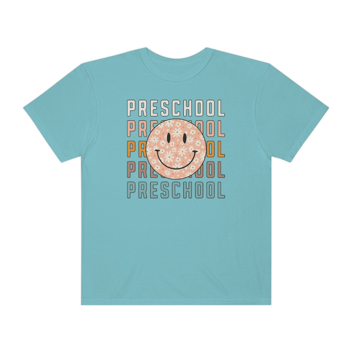 Preschool Smiley Face Warm Colors Unisex Garment-Dyed PREMIUM T-shirt