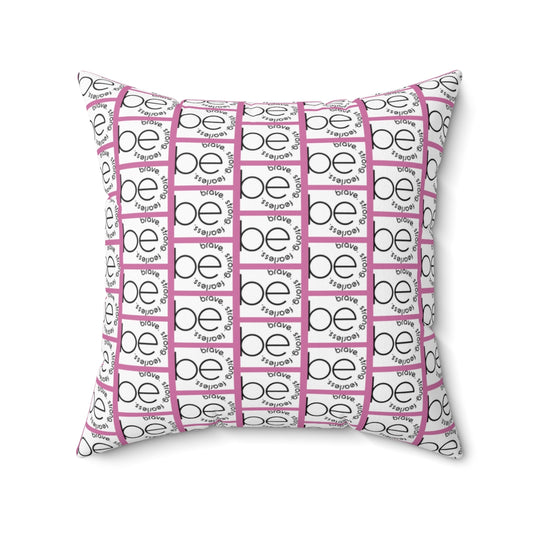 Pink BE ORIGINAL Pattern Spun Polyester Square Pillow