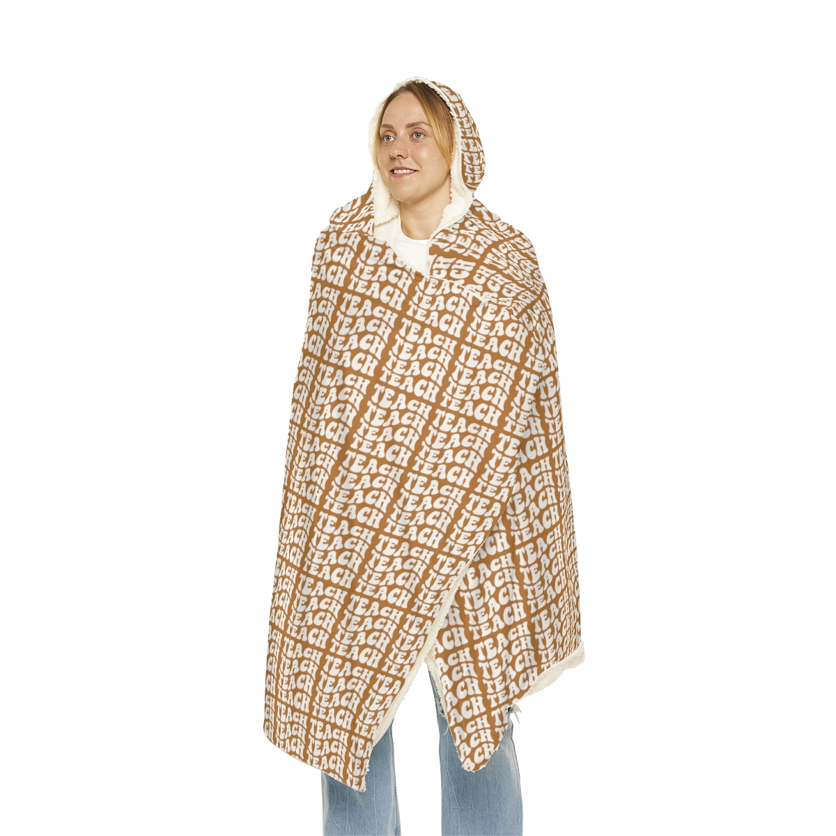 Light Brown "Teach Teach Teach" Snuggle Blanket