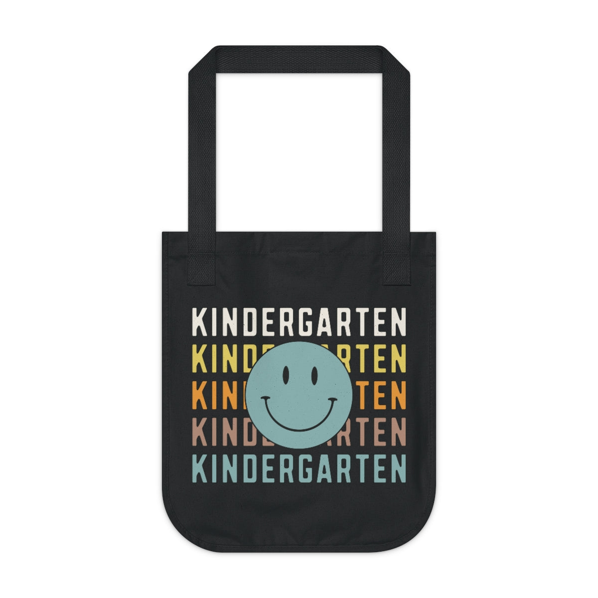 Kindergarten Smiley Face Organic Canvas Tote Bag