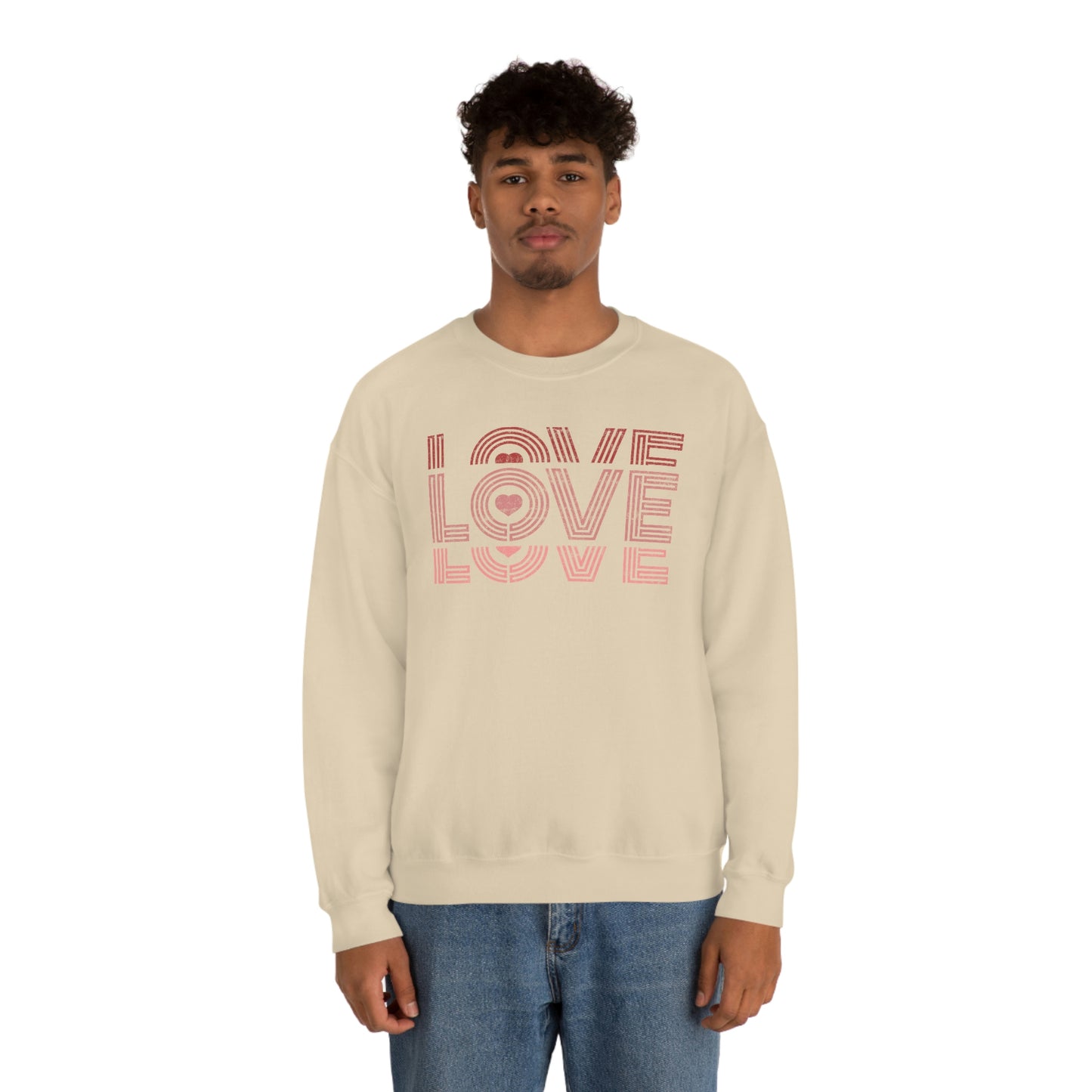 "Love Love Love" Red Graduated Print Unisex Heavy Blend™ Crewneck Sweatshirt