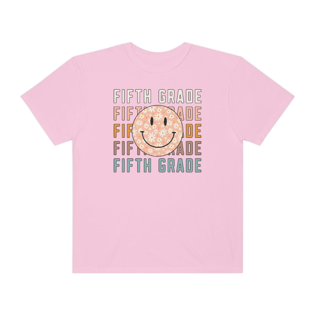 5th Grade Smiley Face Warm Colors Unisex Garment-Dyed PREMIUM T-shirt