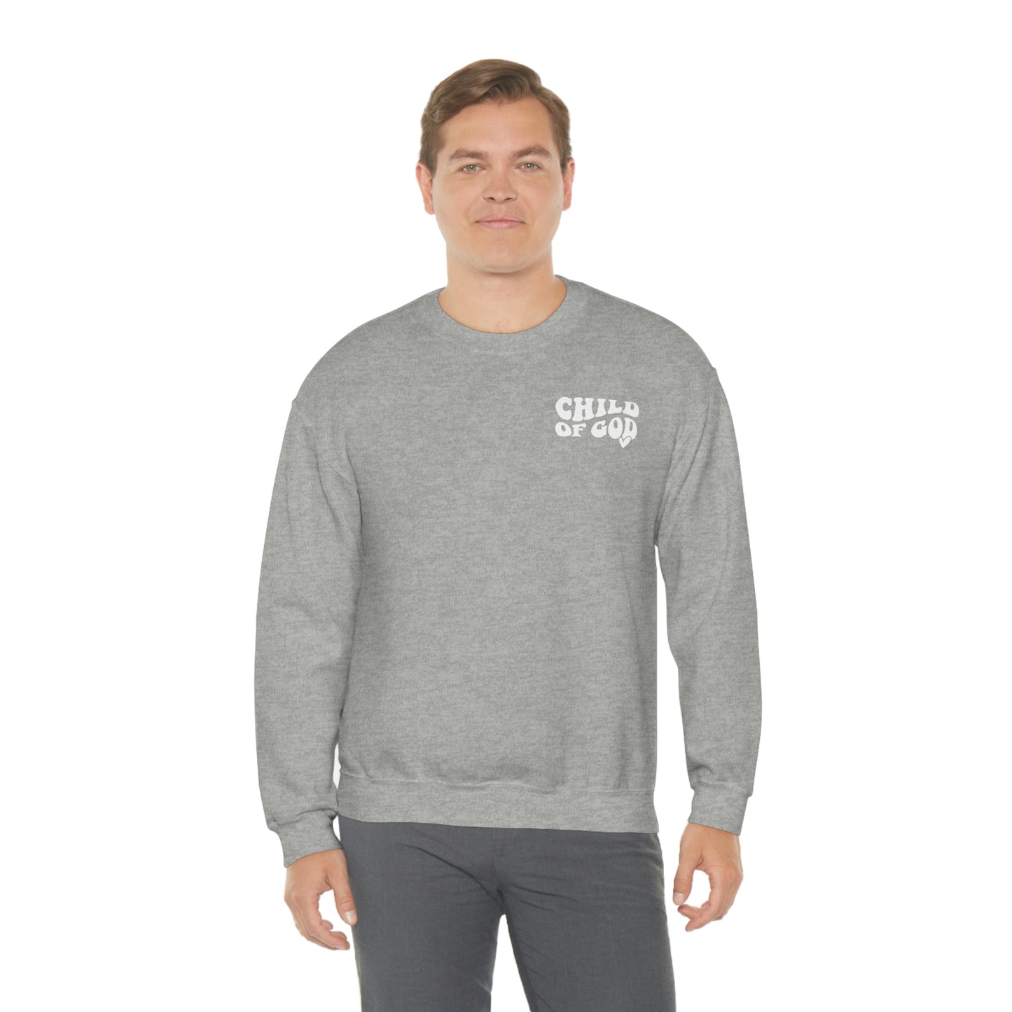 Front and Back Image "Child of God" Unisex Heavy Blend™ Crewneck Sweatshirt