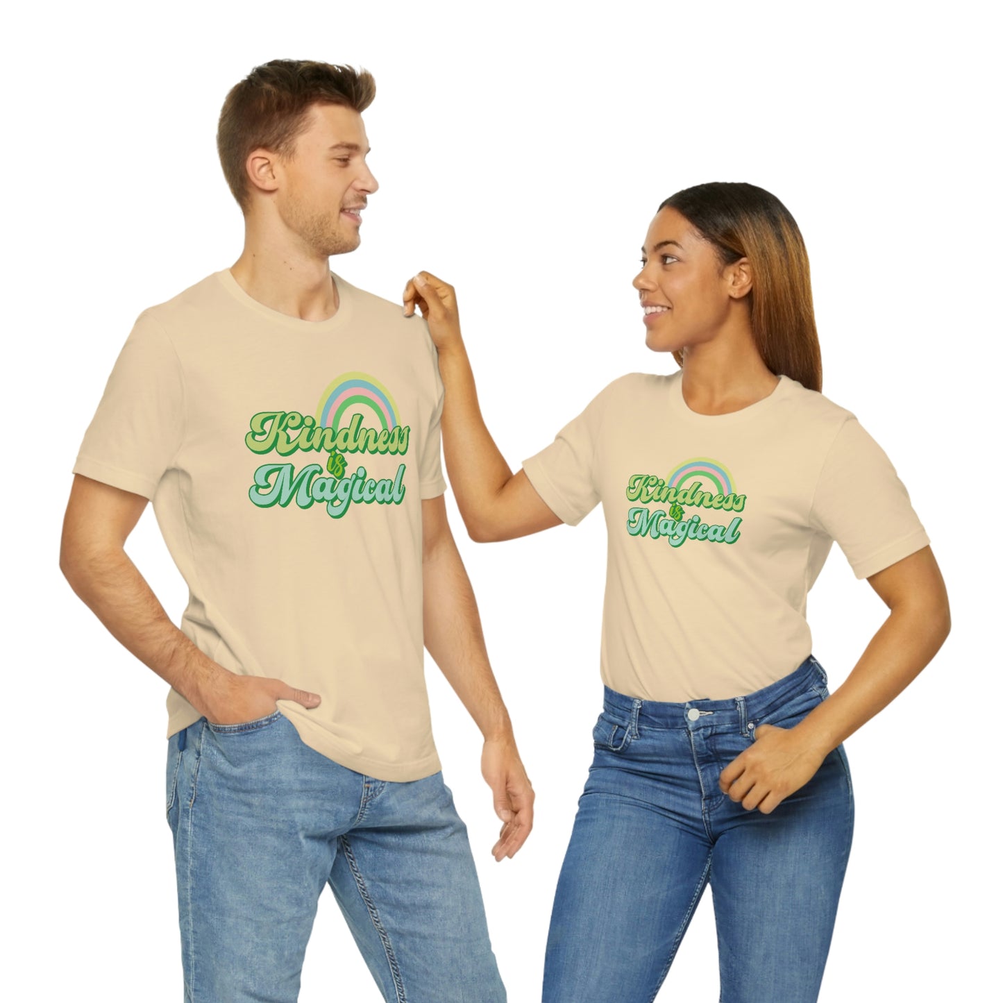 St. Patrick's Day "Kindness is Magical" - Front Side Only Unisex Jersey Short Sleeve Tee