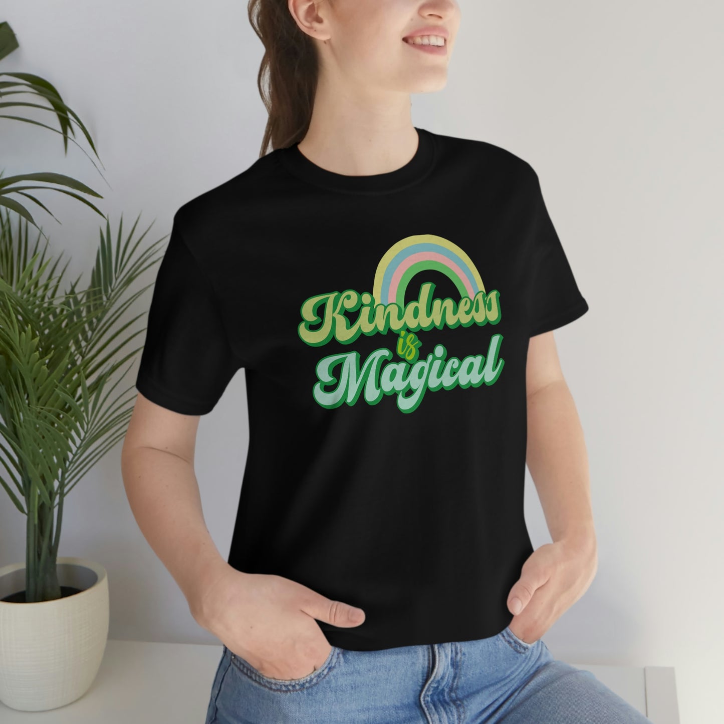 St. Patrick's Day "Kindness is Magical" - Front Side Only Unisex Jersey Short Sleeve Tee