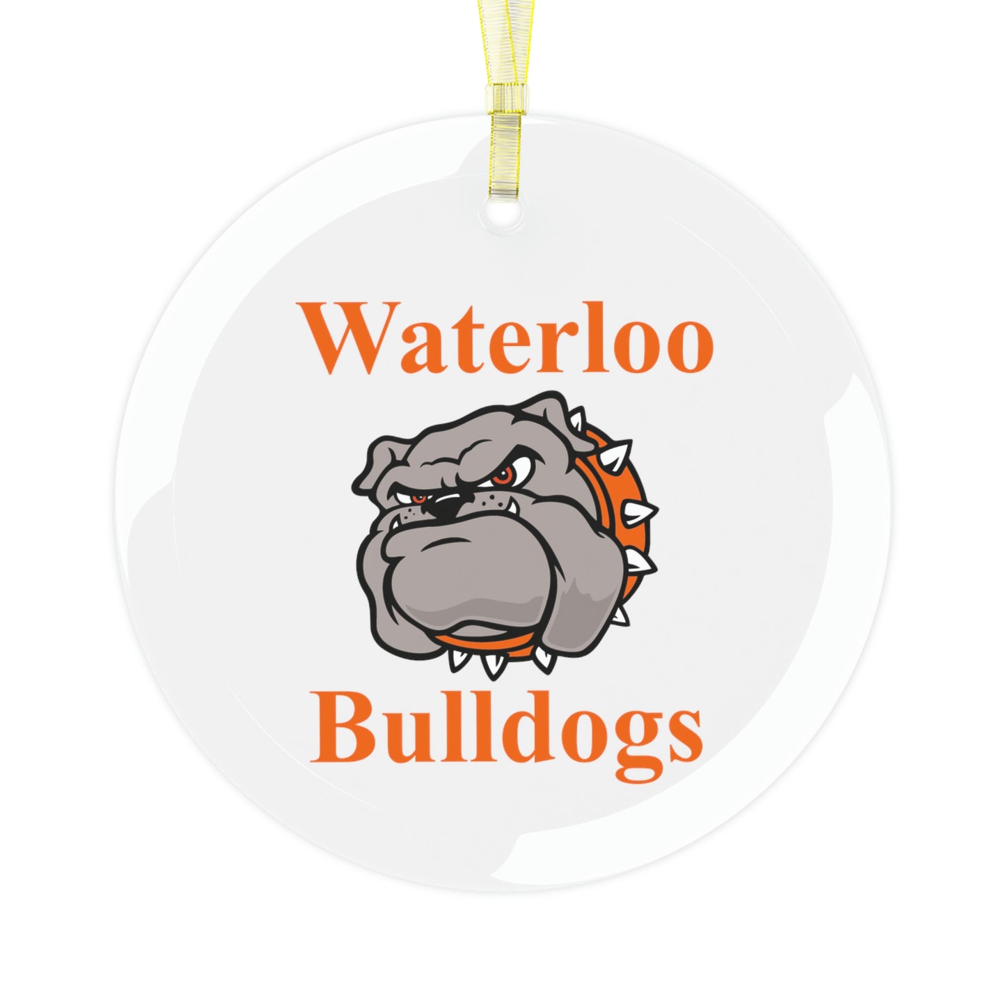 Waterloo Bulldogs Glass Ornament