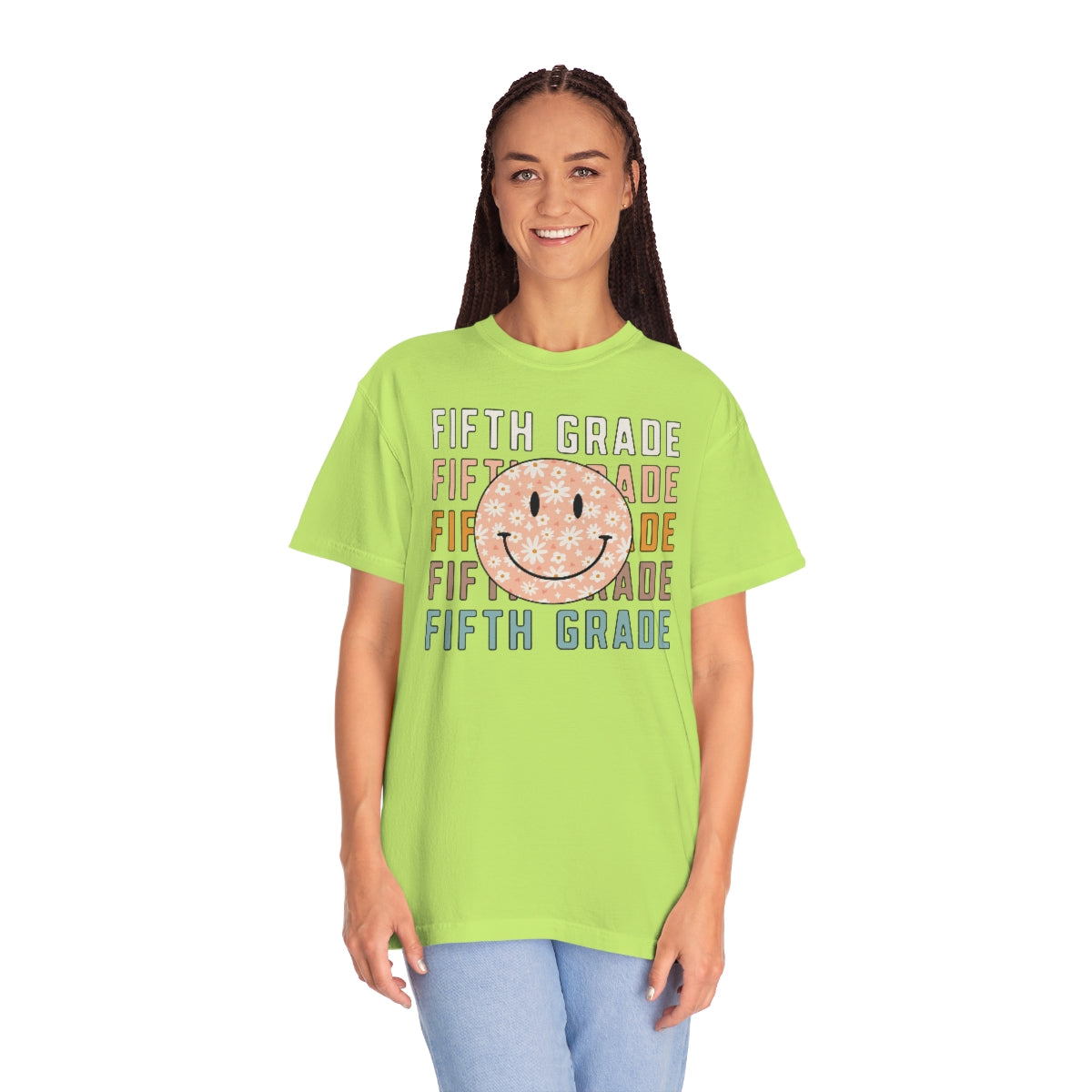 5th Grade Smiley Face Warm Colors Unisex Garment-Dyed PREMIUM T-shirt