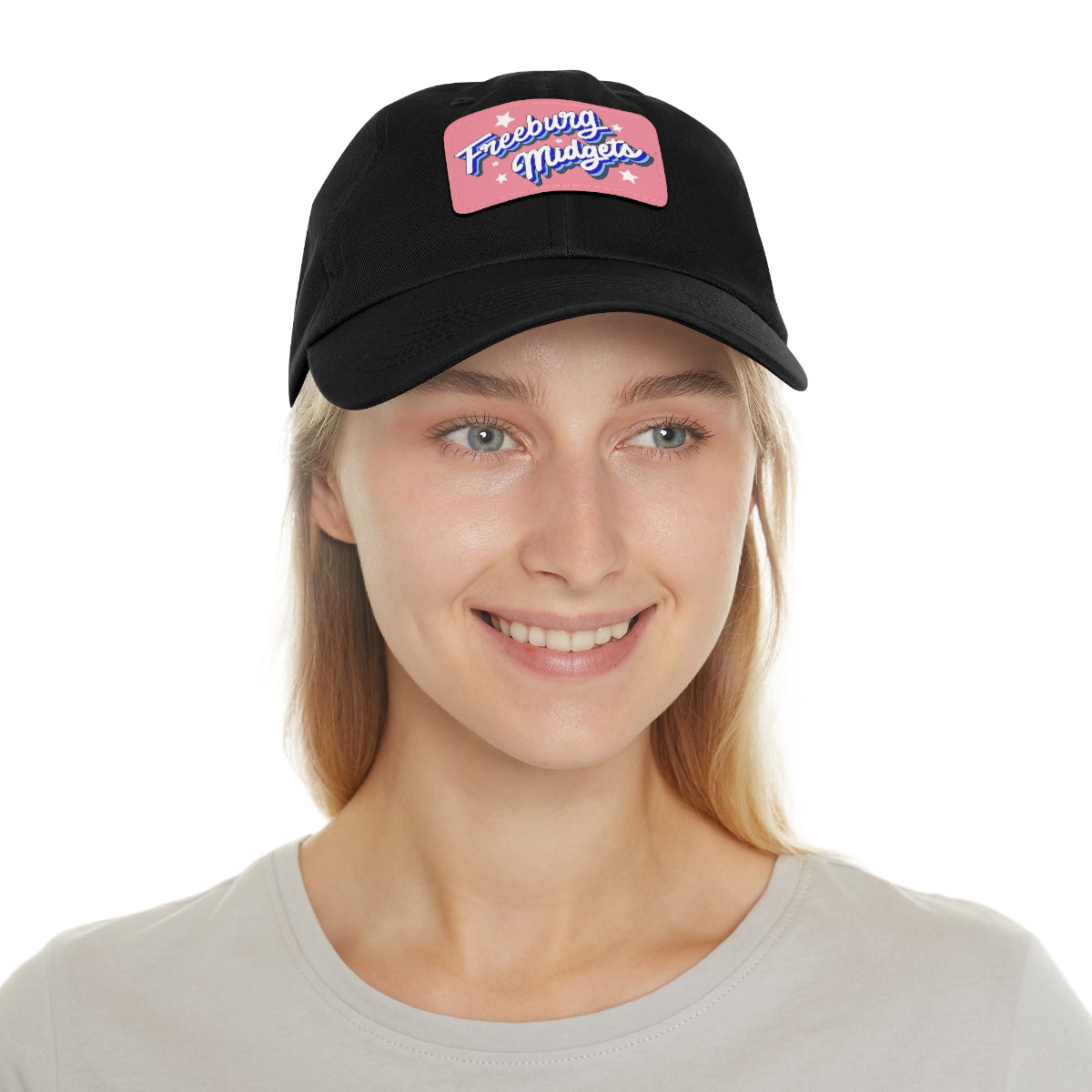 Freeburg Midget Cursive Dad Hat with Leather Patch